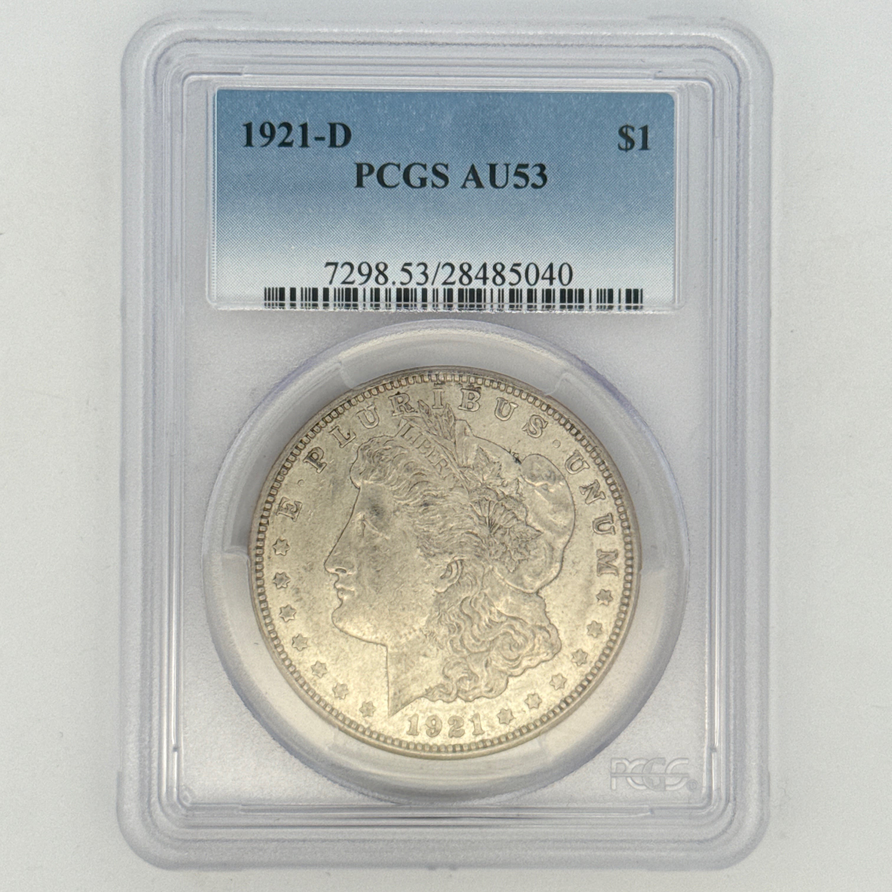 1921-D Morgan Silver Dollar AU53 PCGS Graded