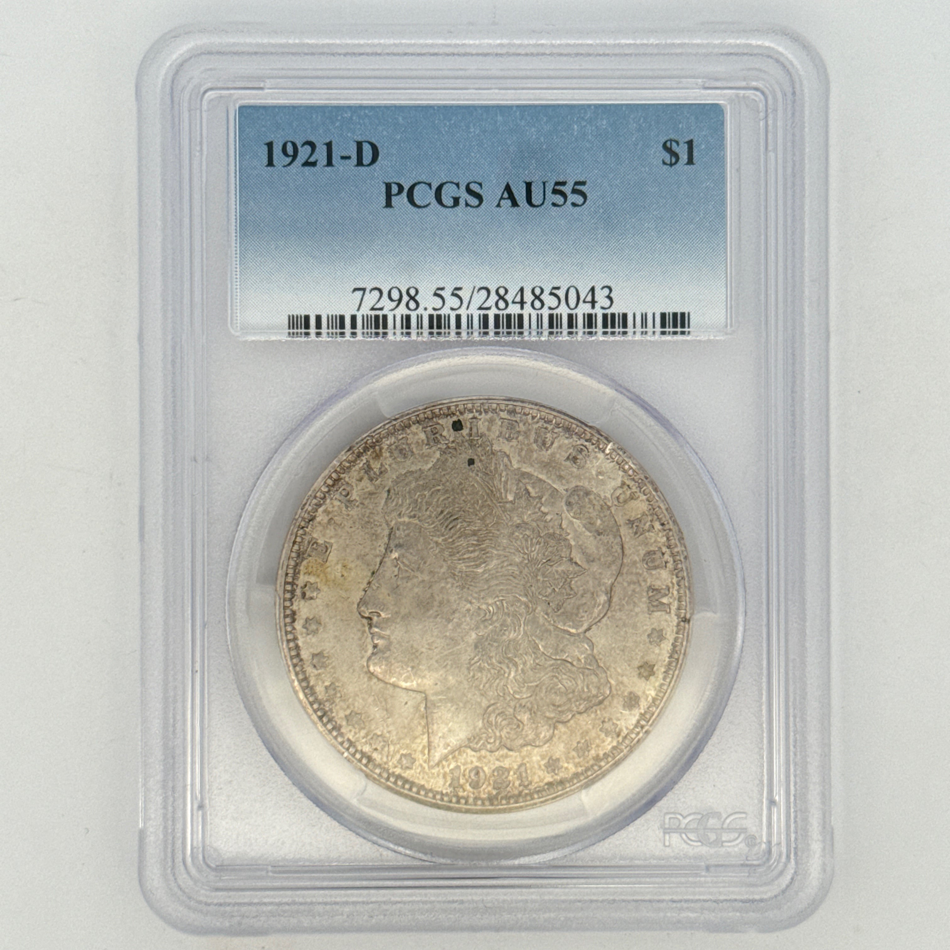 1921-D Morgan Silver Dollar AU55 PCGS Graded