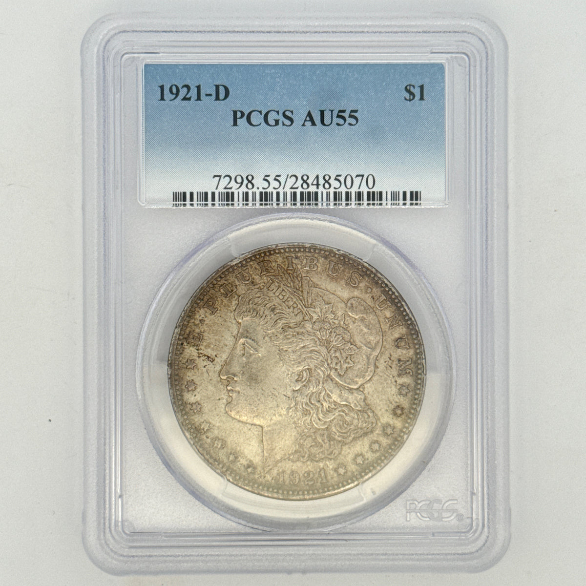 1921-D Morgan Silver Dollar AU55 PCGS Graded
