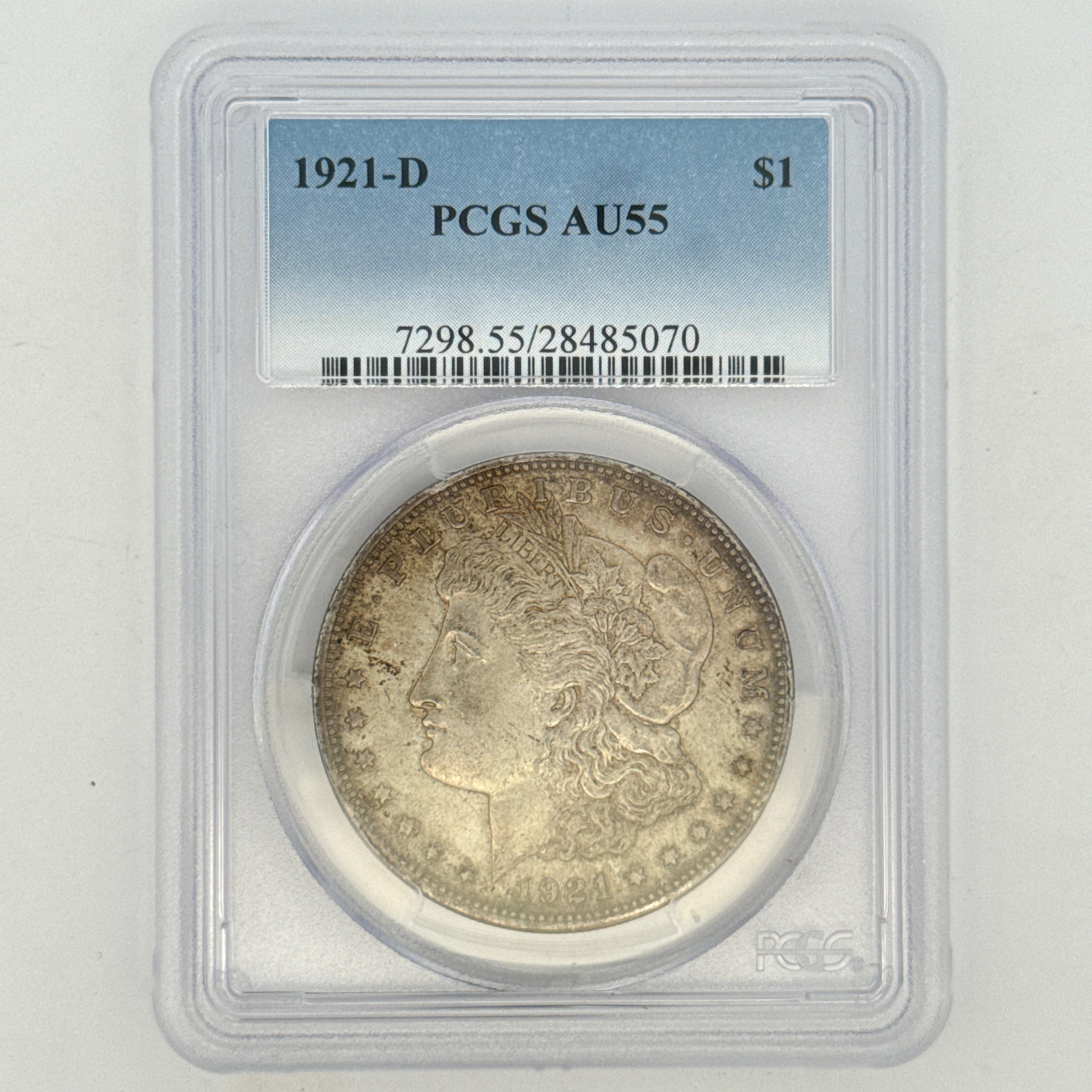 1921-D Morgan Silver Dollar AU55 PCGS Graded
