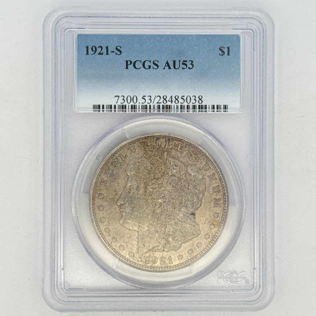 1921-S Morgan Silver Dollar AU53 PCGS Graded