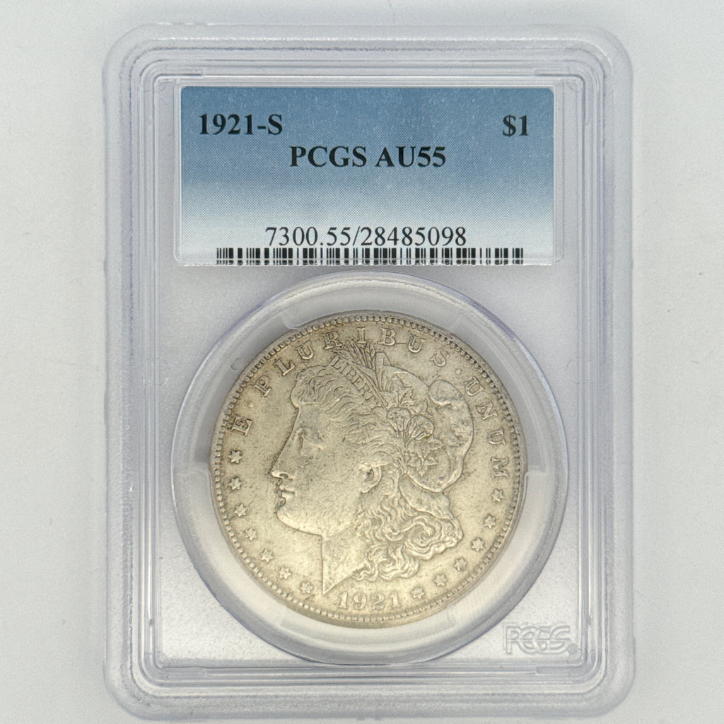 1921-S Morgan Silver Dollar AU55 PCGS Graded