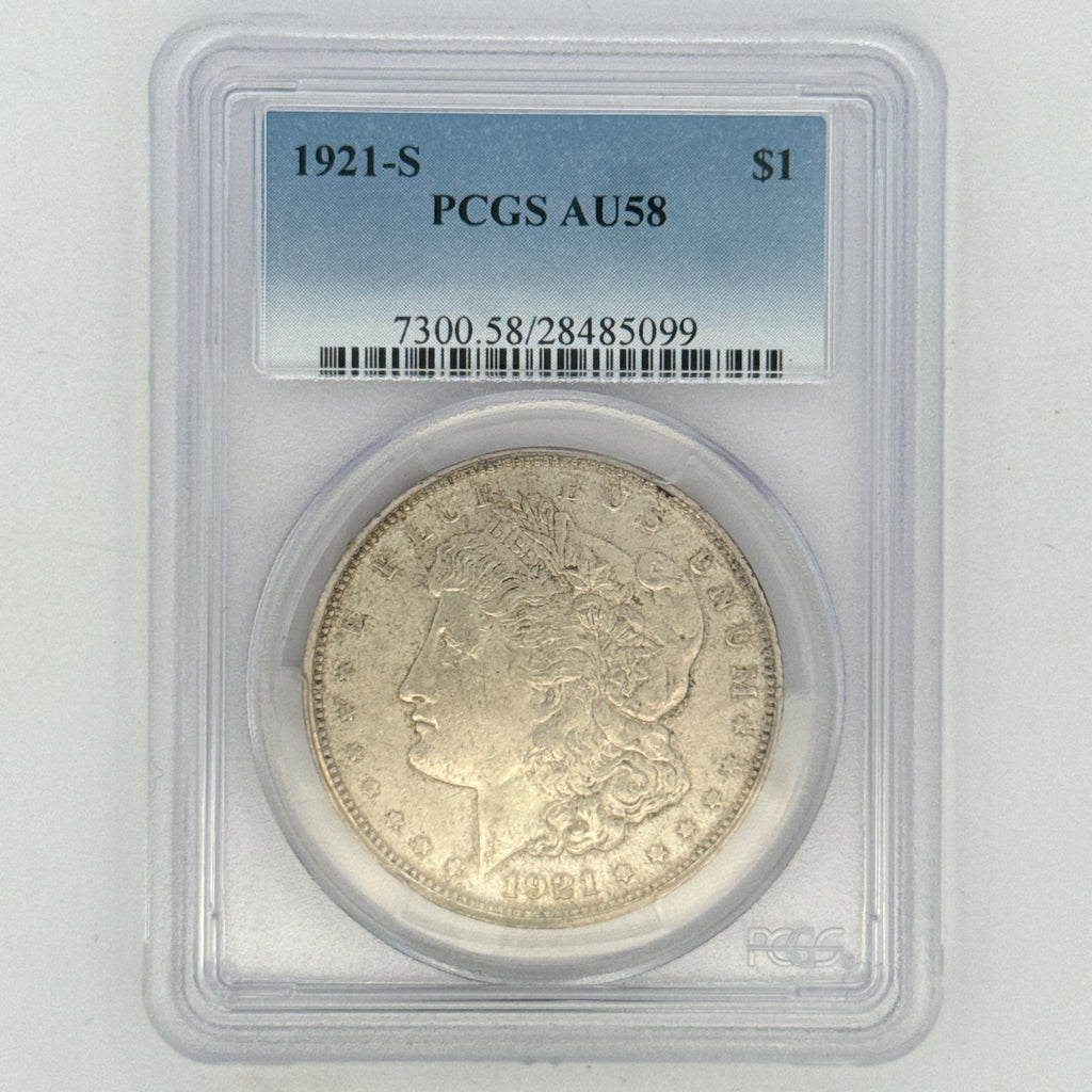 1921-S Morgan Silver Dollar AU58 PCGS Graded