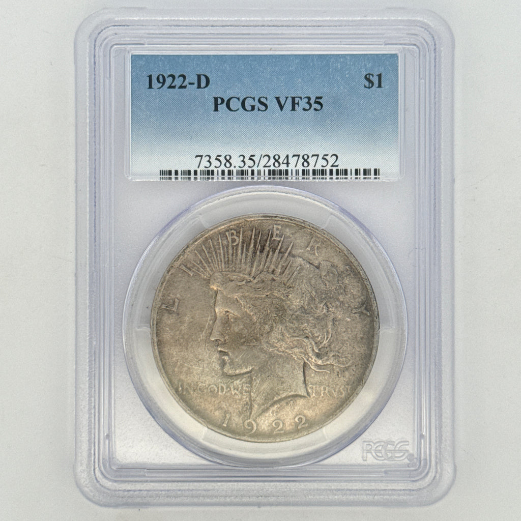 1922-D Peace Silver Dollar VF35 PCGS Graded