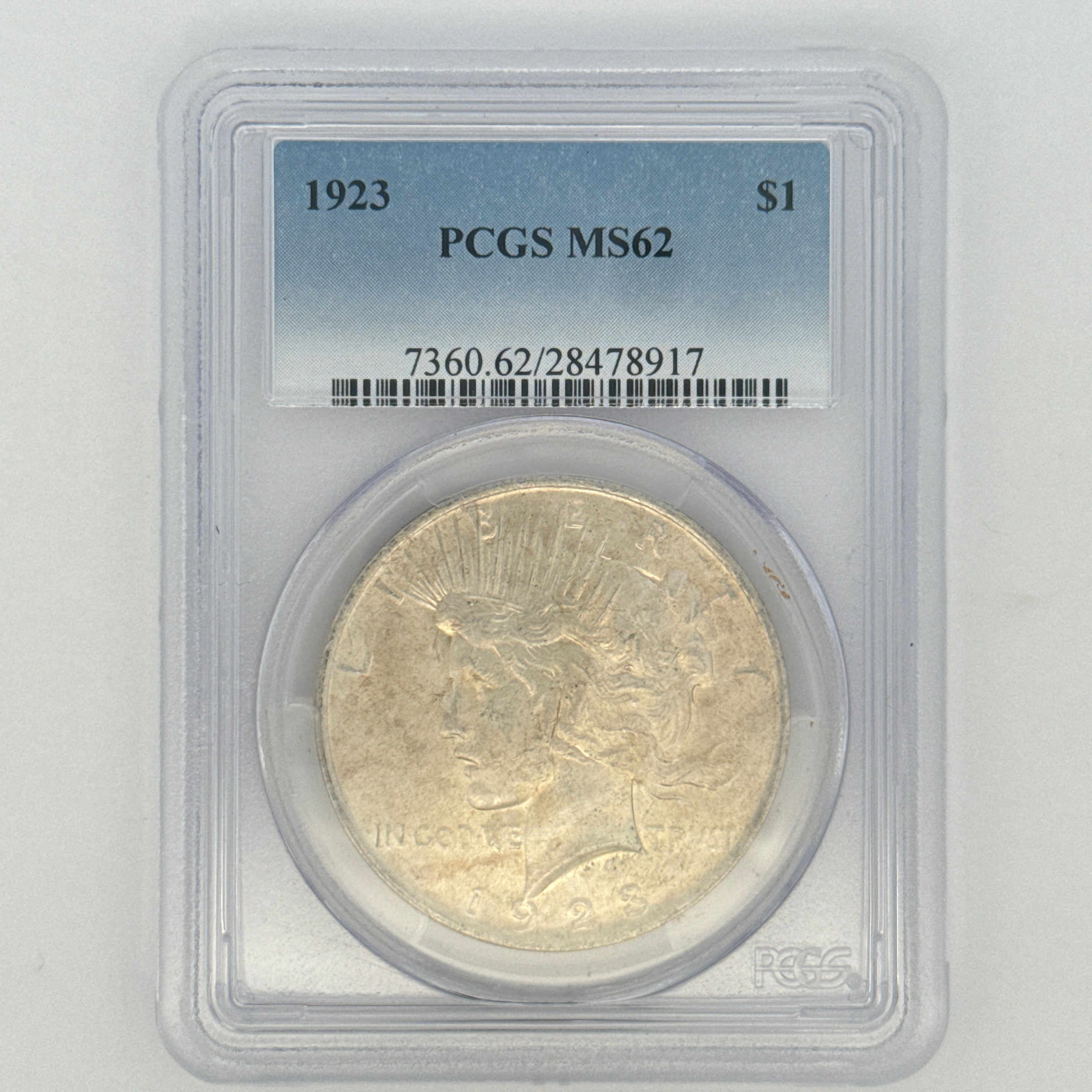 1923 Peace Silver Dollar MS62 PCGS Graded