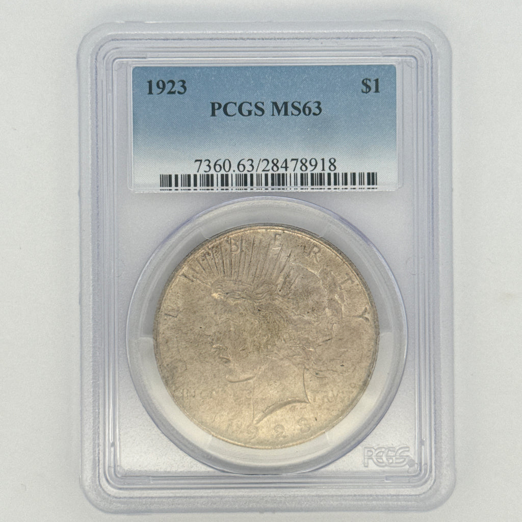 1923 Peace Silver Dollar MS63 PCGS Graded
