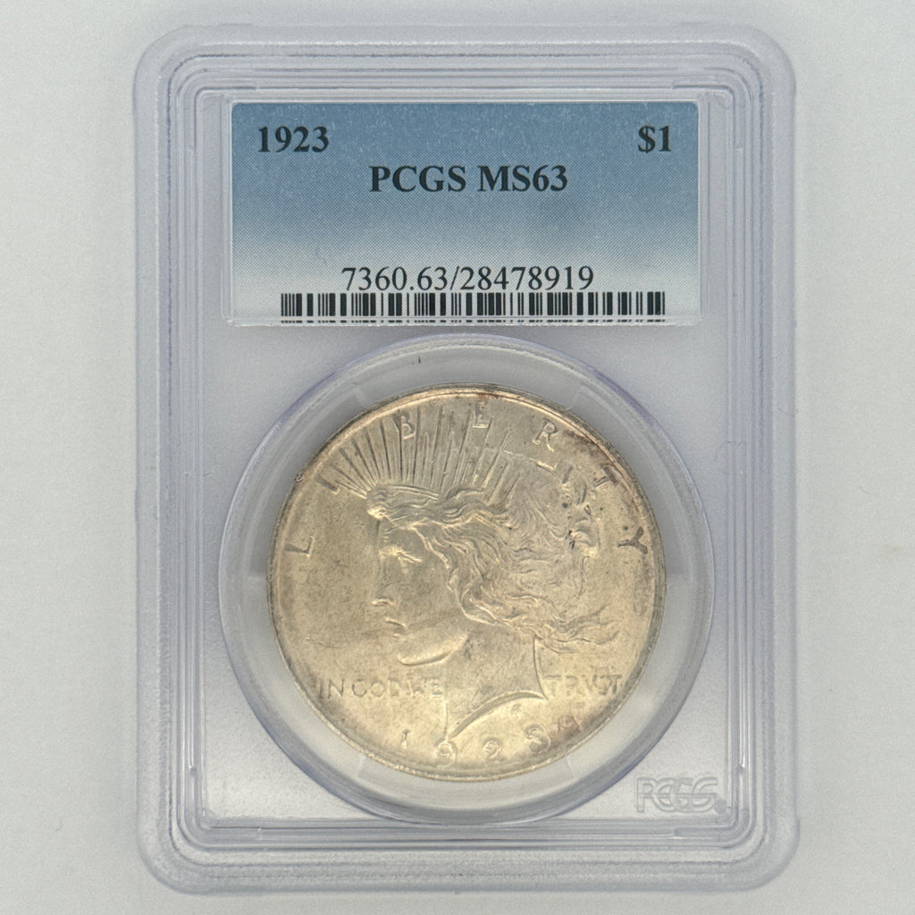 1923 Peace Silver Dollar MS63 PCGS Graded