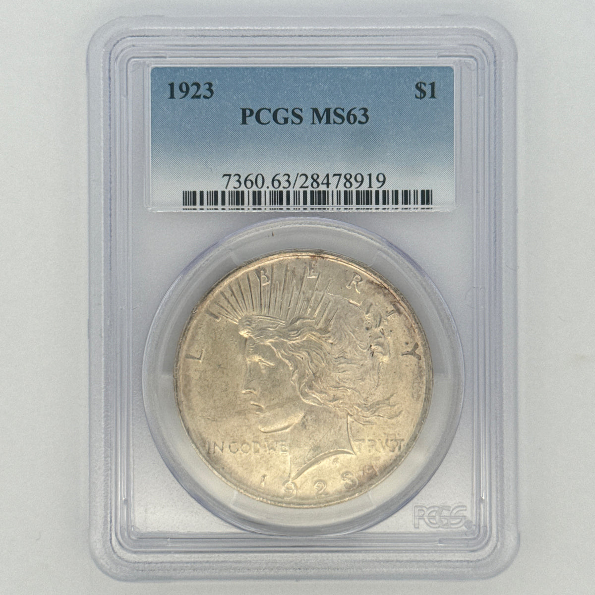 1923 Peace Silver Dollar MS63 PCGS Graded