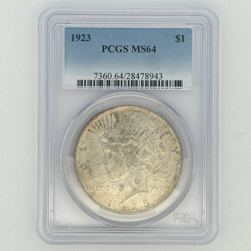 1923 Peace Silver Dollar MS64 PCGS Graded