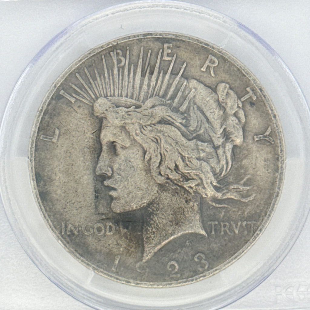 1923-D Peace Silver Dollar F15 PCGS Graded