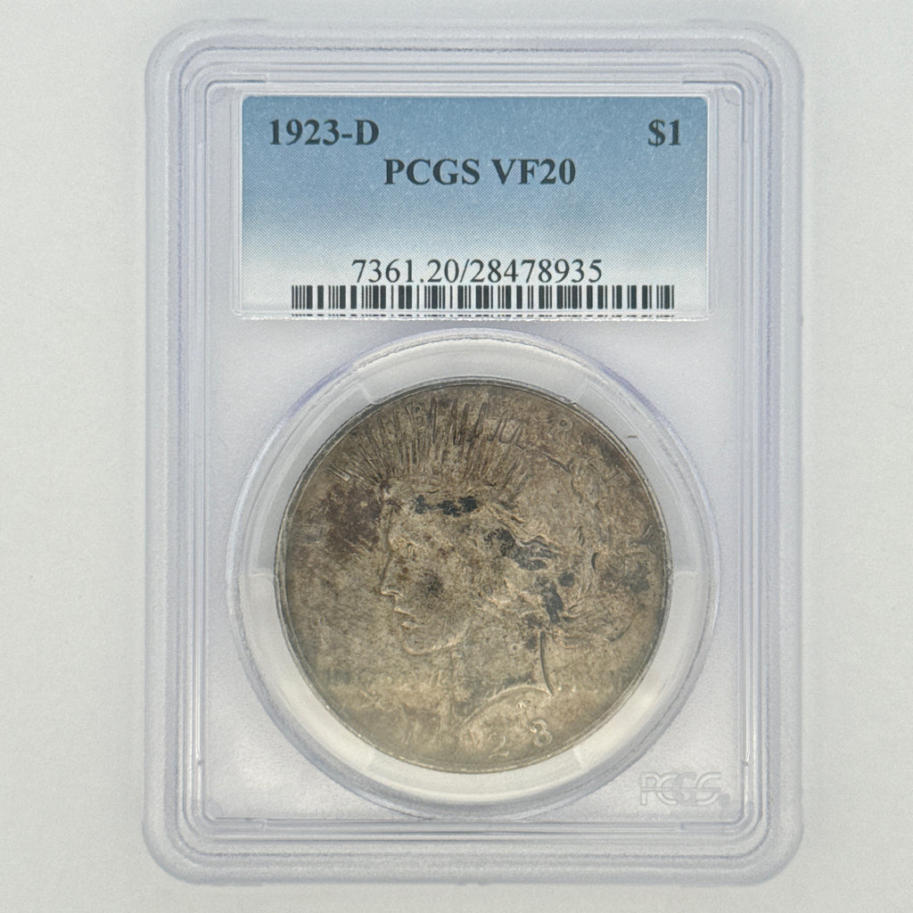 1923-D Peace Silver Dollar VF20 PCGS Graded