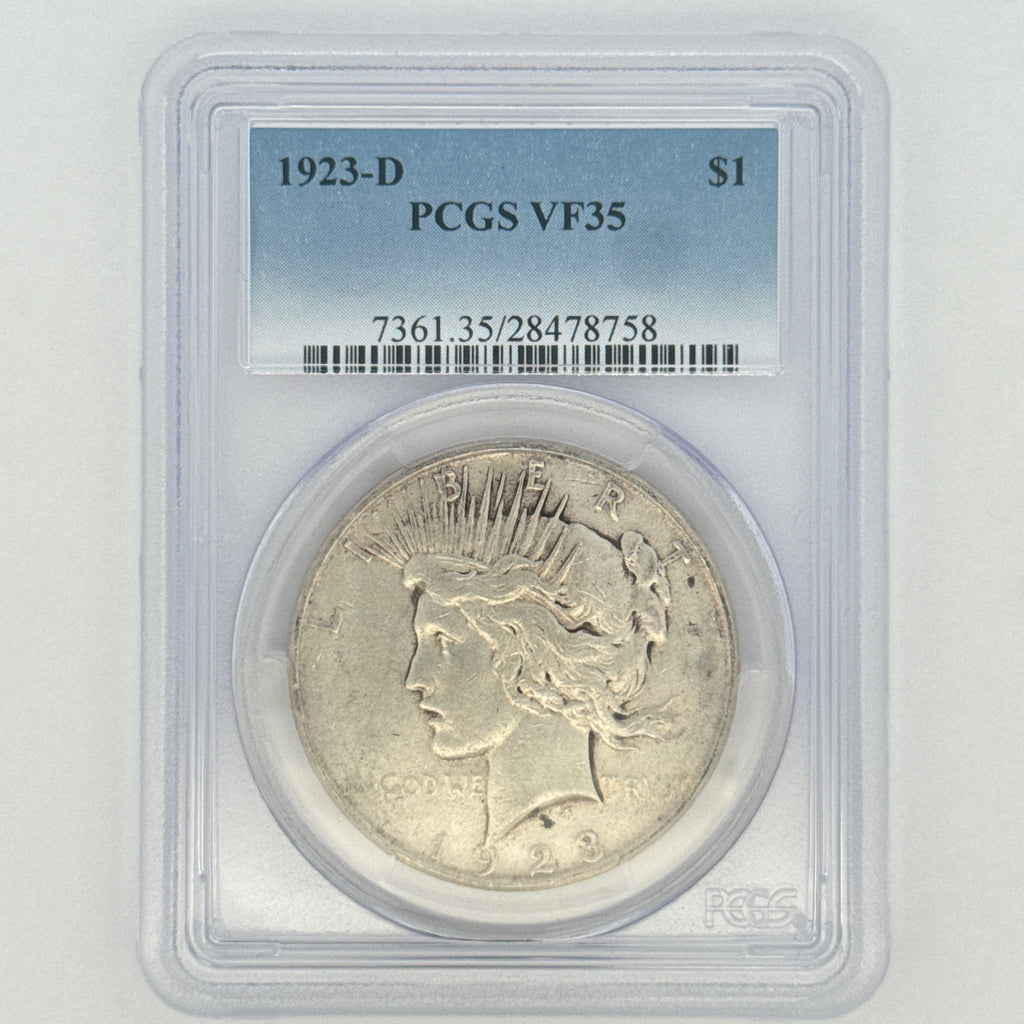 1923-D Peace Silver Dollar VF35 PCGS Graded