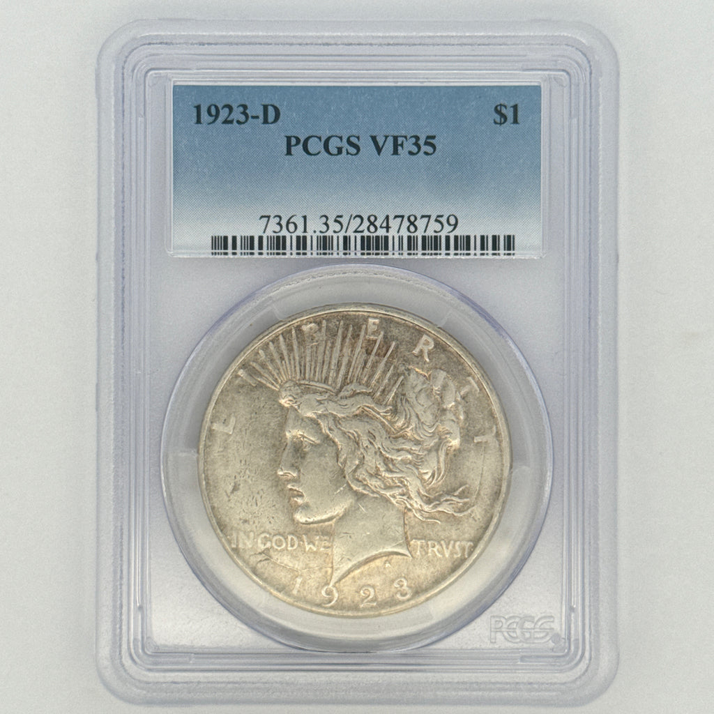 1923-D Peace Silver Dollar VF35 PCGS Graded