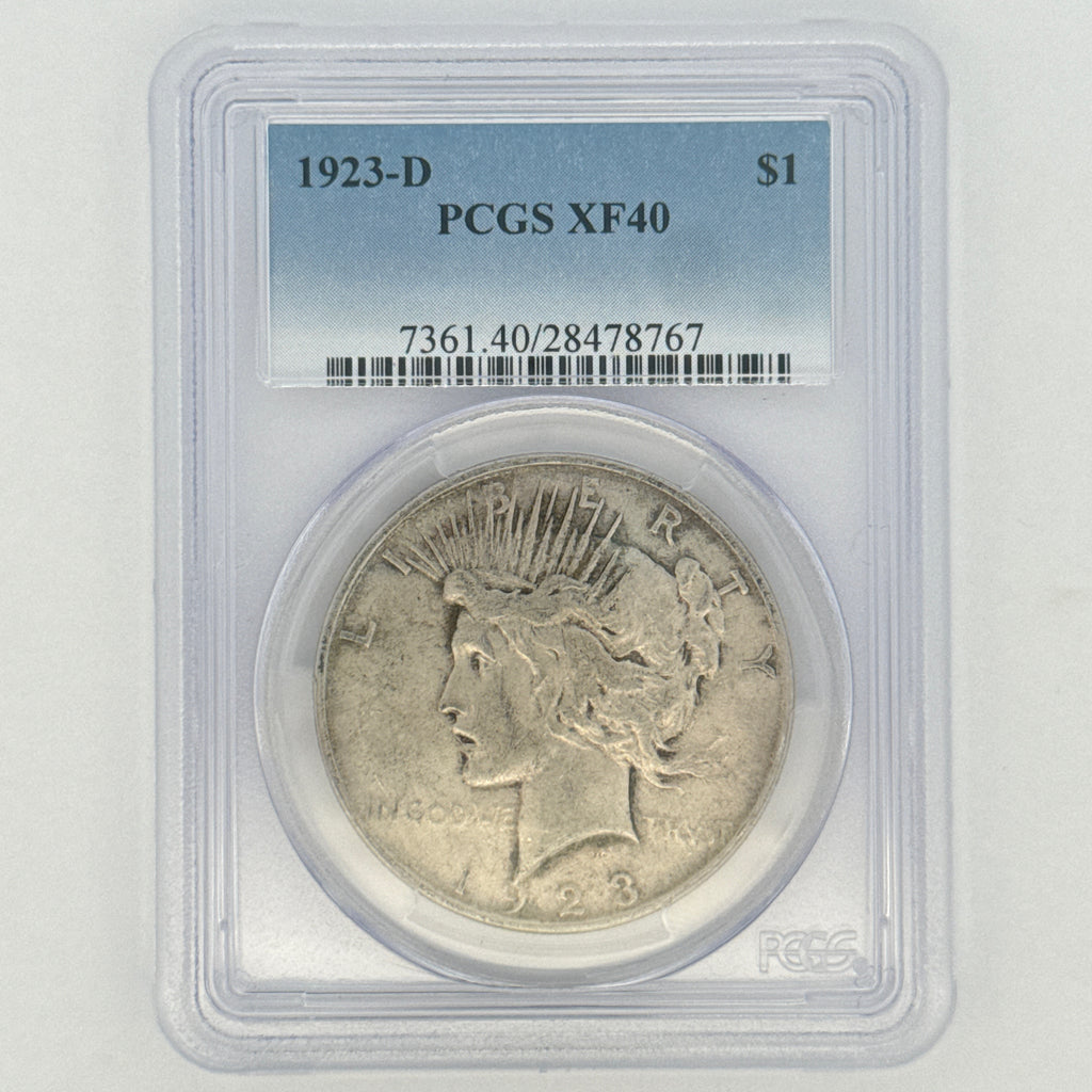 1923-D Peace Silver Dollar XF40 PCGS Graded