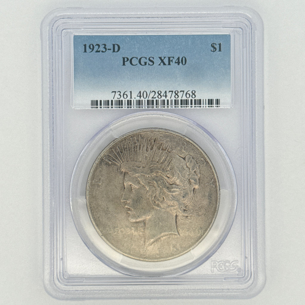 1923-D Peace Silver Dollar XF40 PCGS Graded
