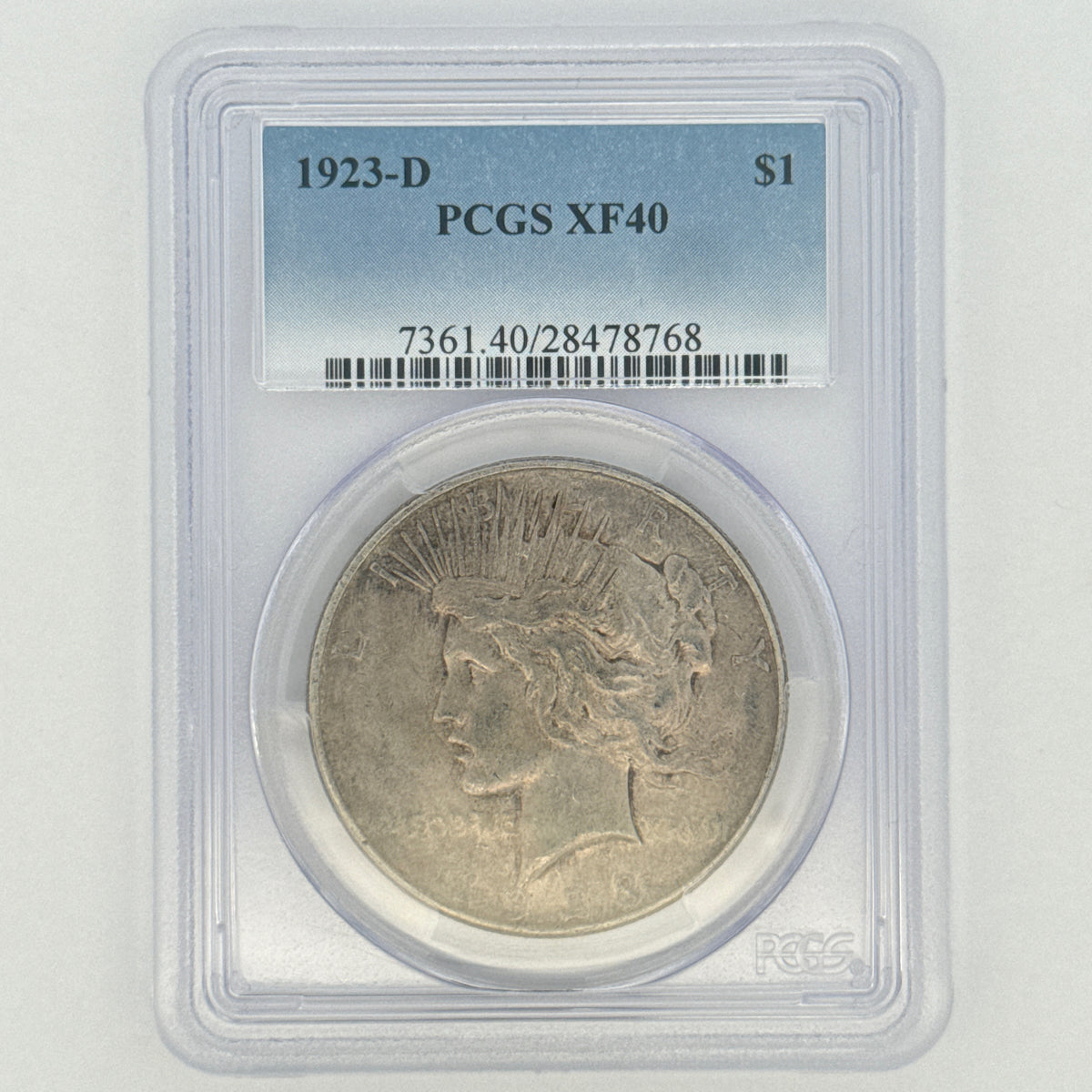 1923-D Peace Silver Dollar XF40 PCGS Graded