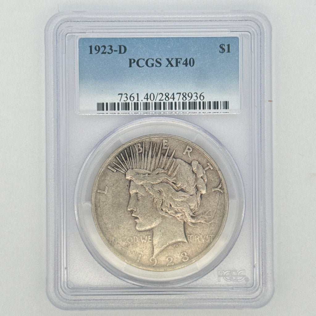 1923-D Peace Silver Dollar XF40 PCGS Graded