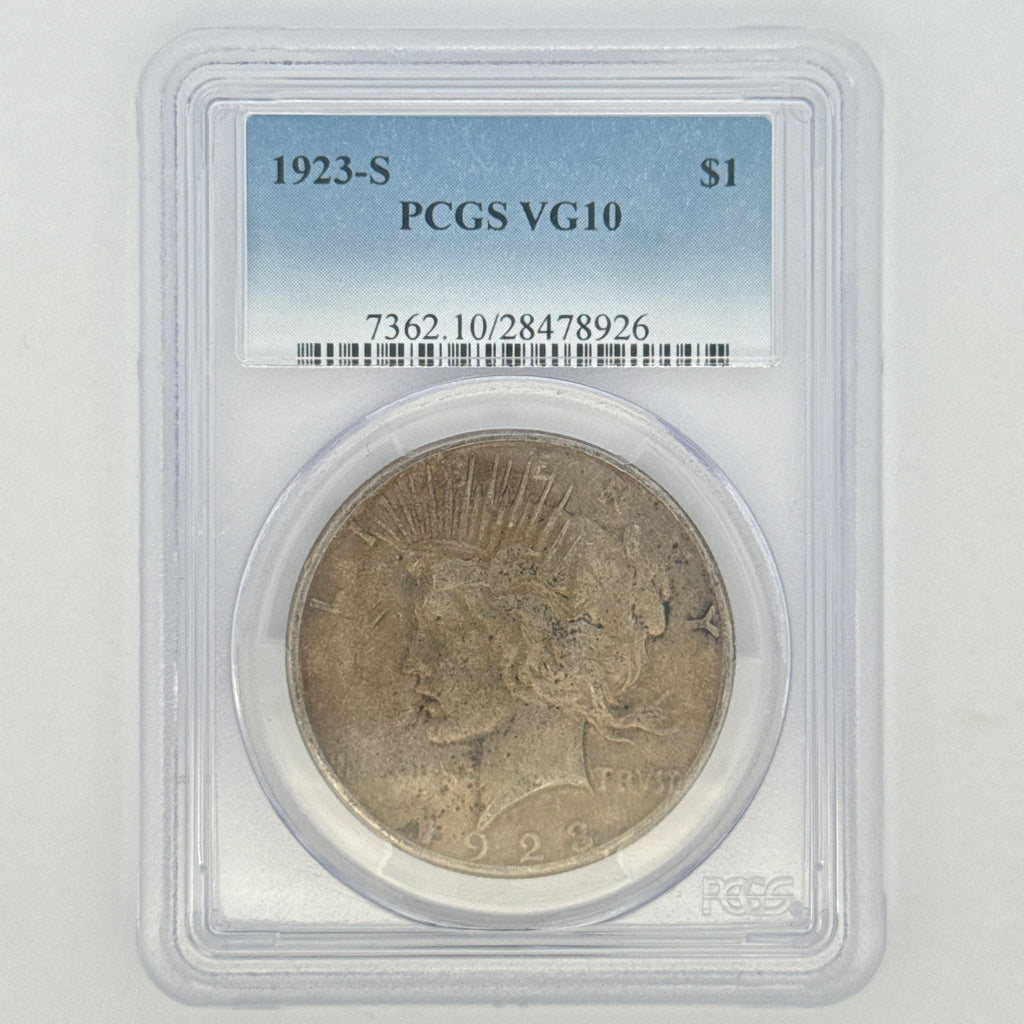 1923-S Peace Silver Dollar VG10 PCGS Graded