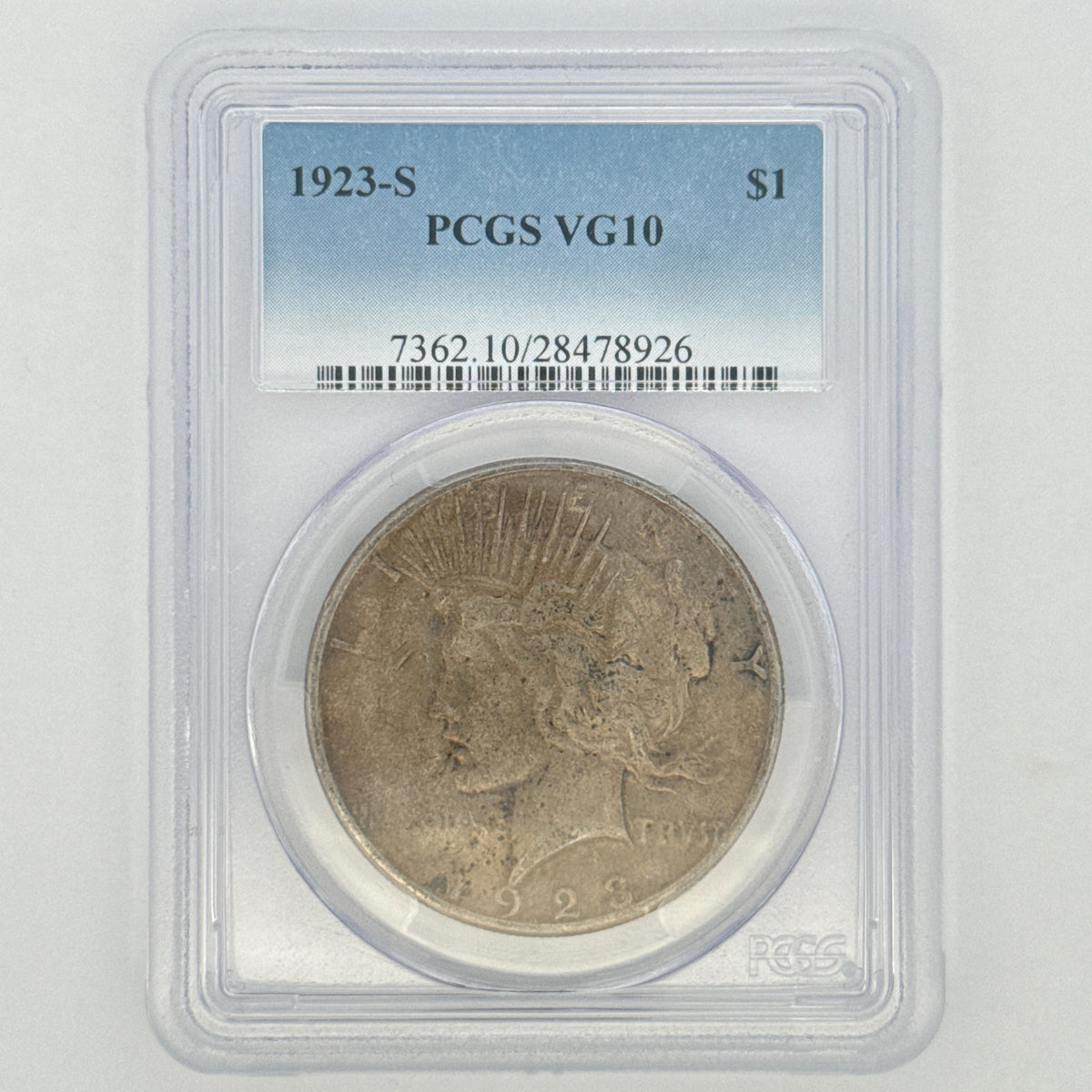 1923-S Peace Silver Dollar VG10 PCGS Graded