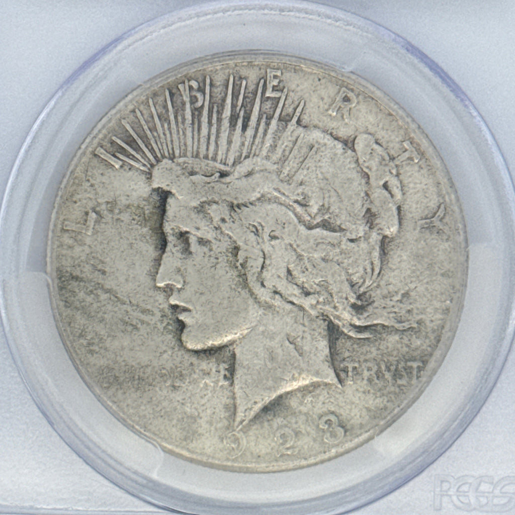 1923-S Peace Silver Dollar F15 PCGS Graded