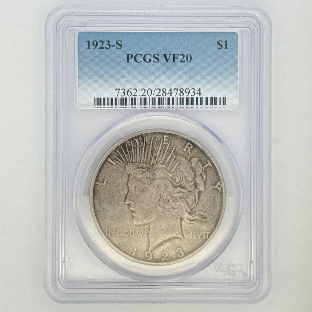 1923-S Peace Silver Dollar VF20 PCGS Graded