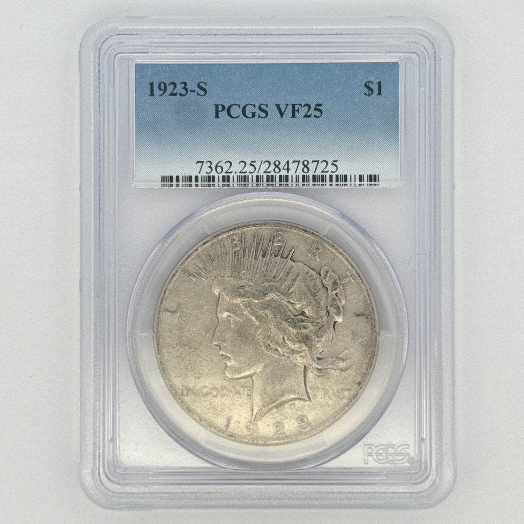 1923-S Peace Silver Dollar VF25 PCGS Graded