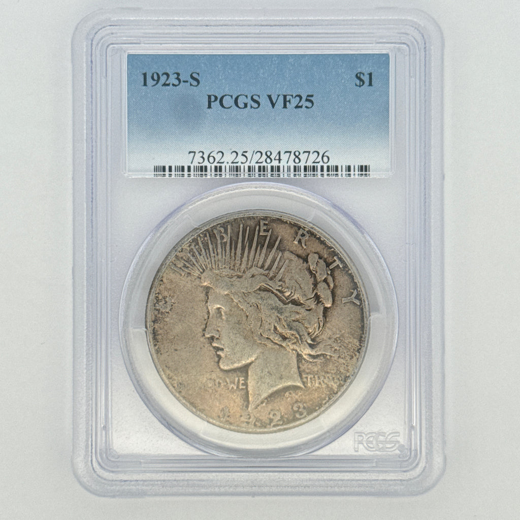 1923-S Peace Silver Dollar VF25 PCGS Graded