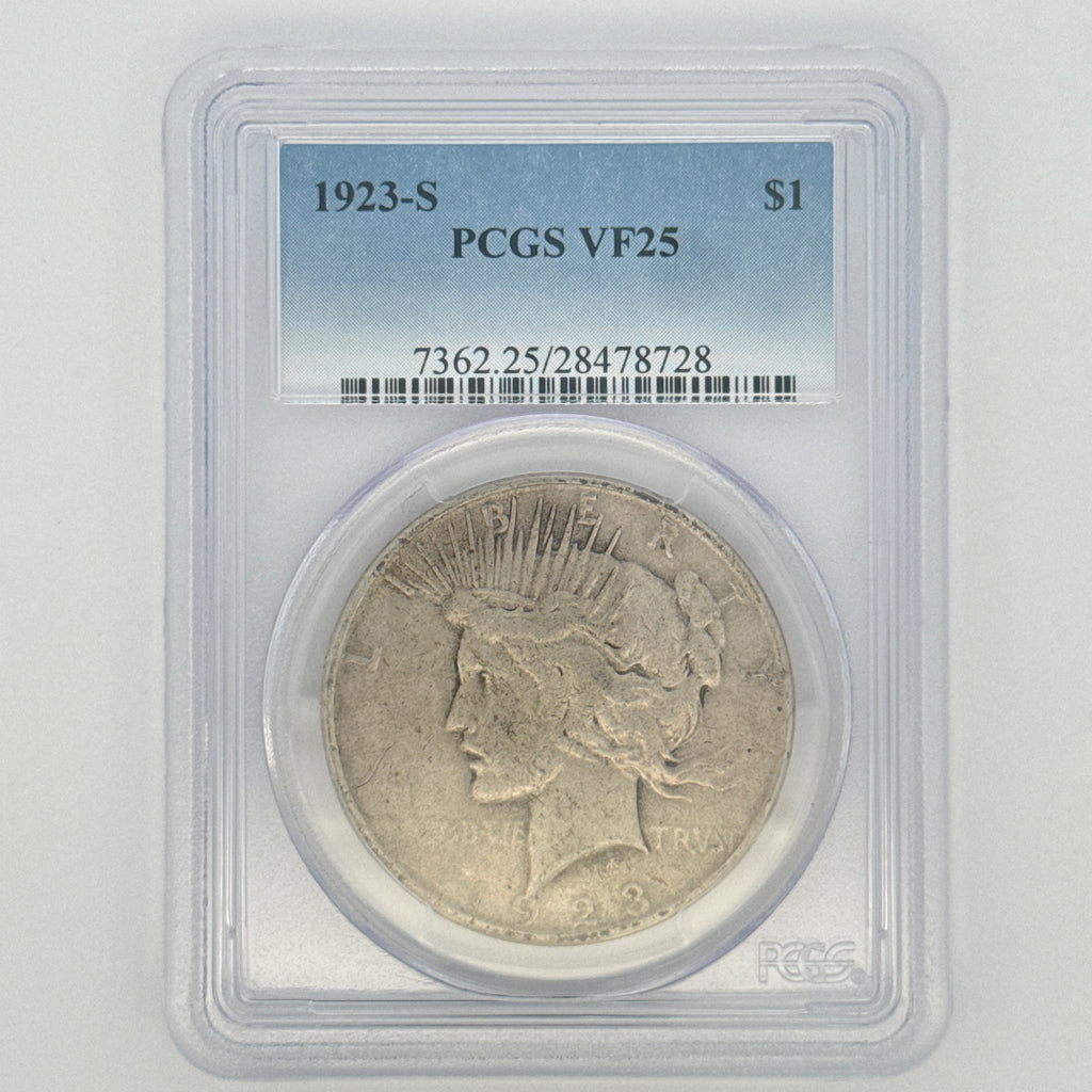 1923-S Peace Silver Dollar VF25 PCGS Graded