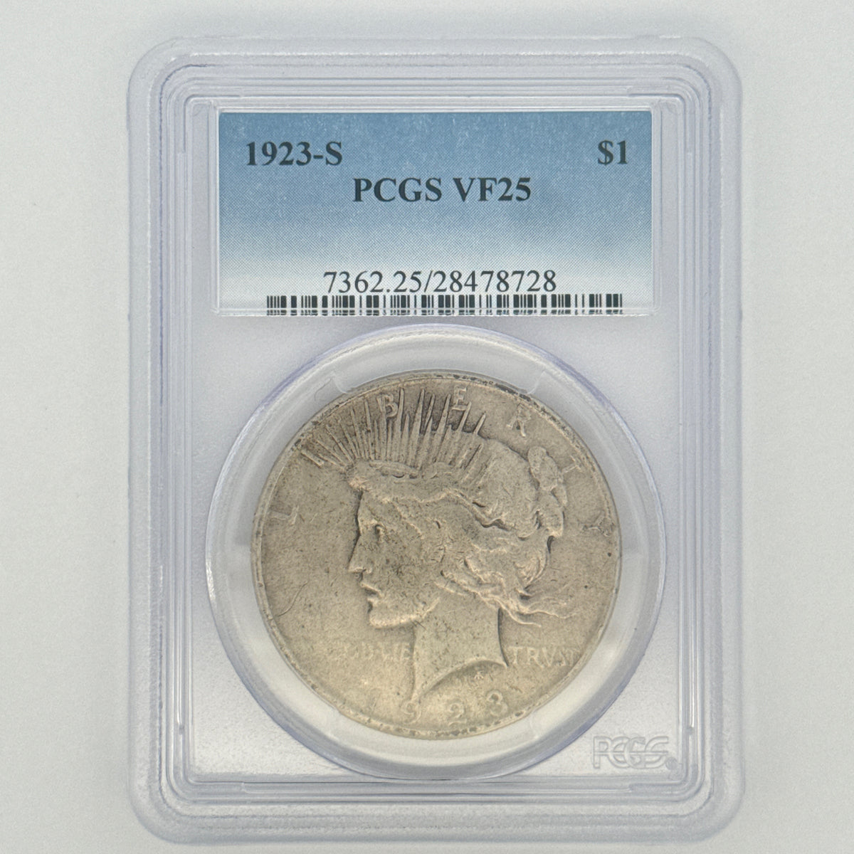 1923-S Peace Silver Dollar VF25 PCGS Graded