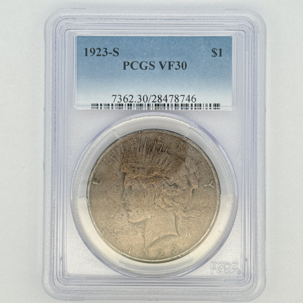 1923-S Peace Silver Dollar VF30 PCGS Graded