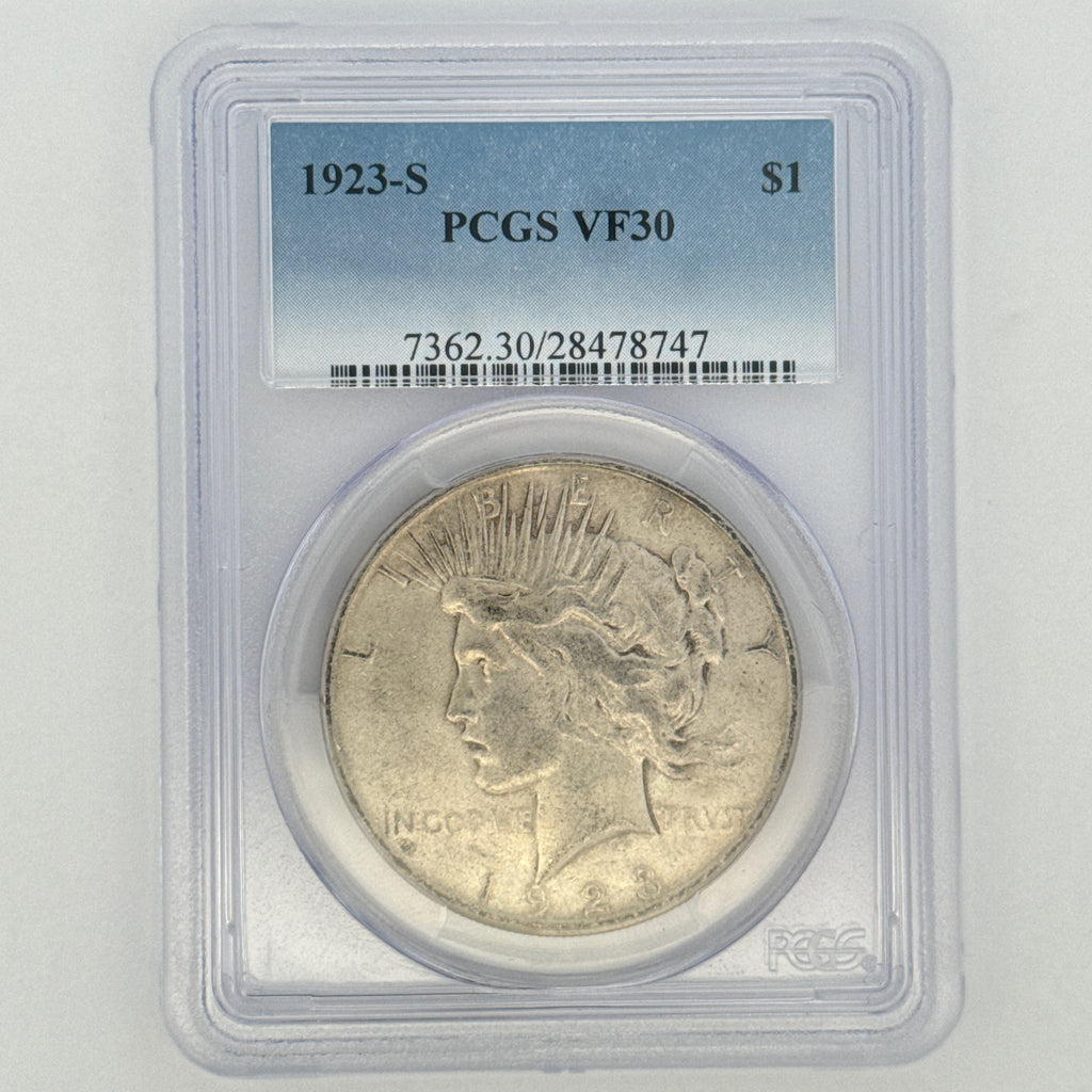 1923-S Peace Silver Dollar VF30 PCGS Graded