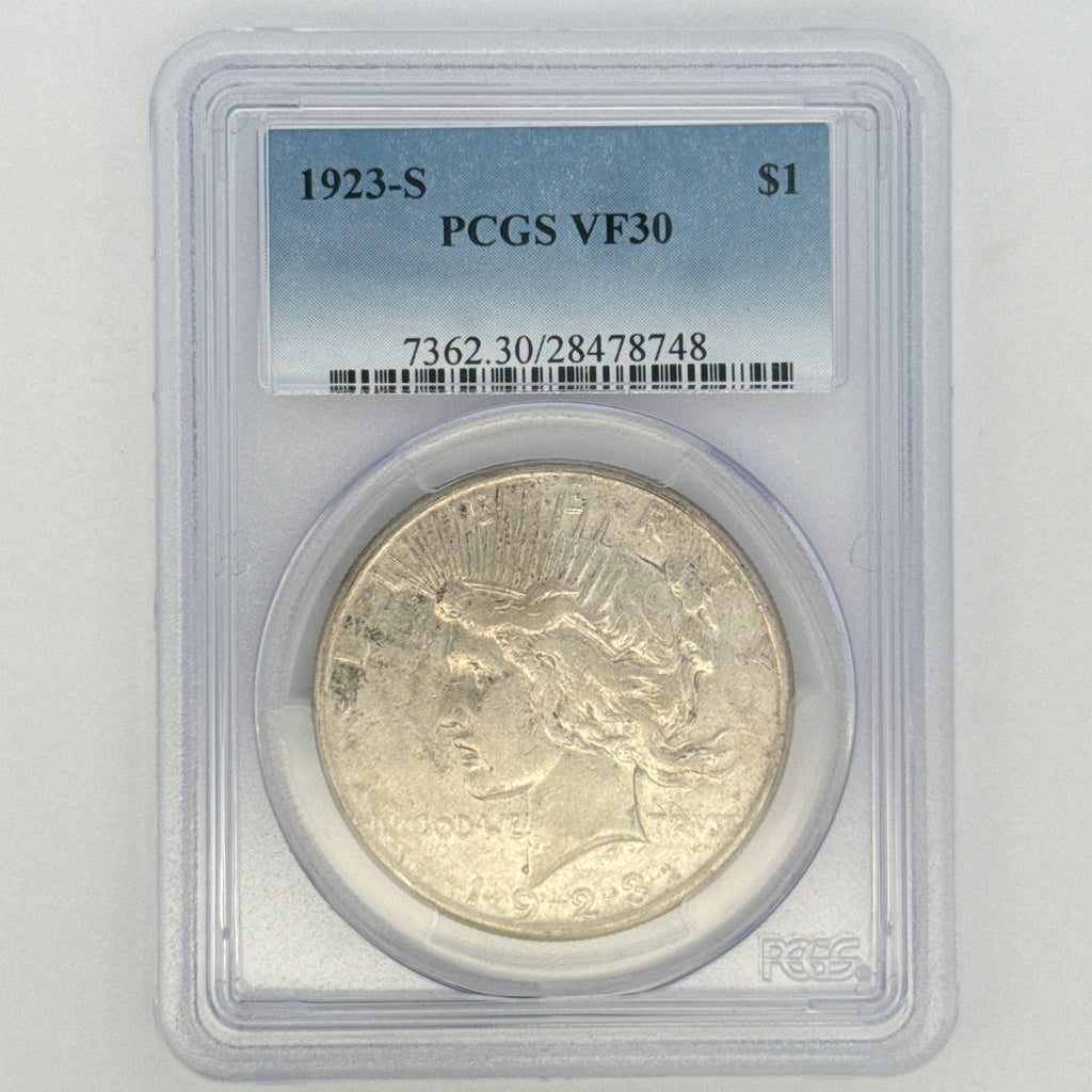 1923-S Peace Silver Dollar VF30 PCGS Graded