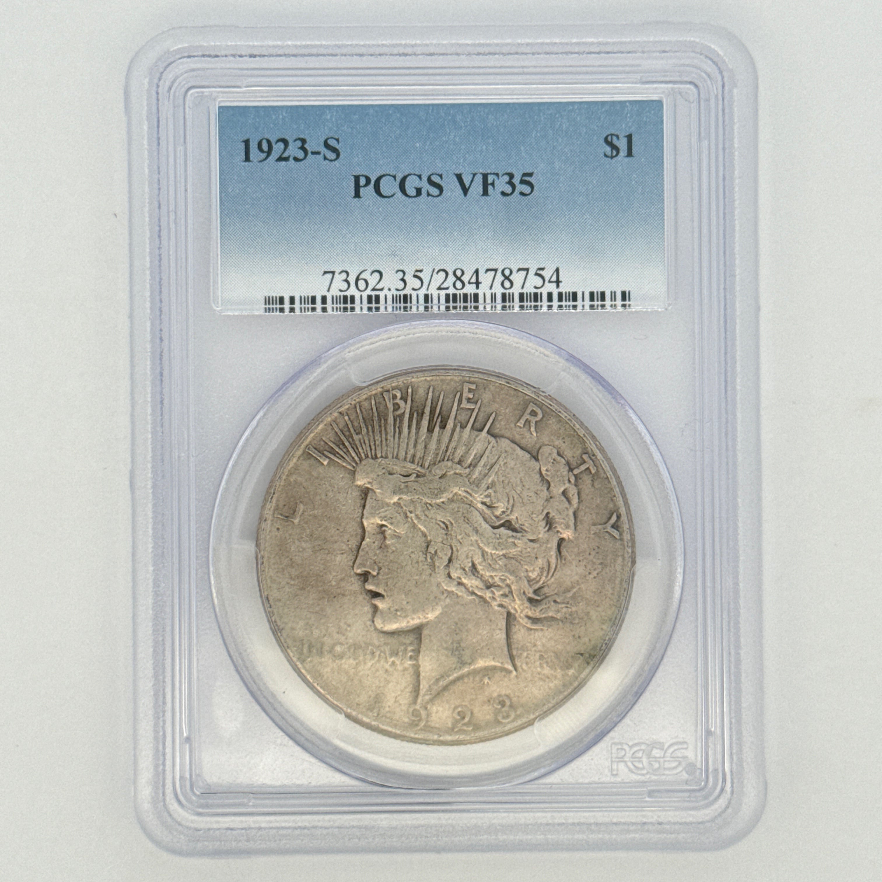 1923-S Peace Silver Dollar VF35 PCGS Graded