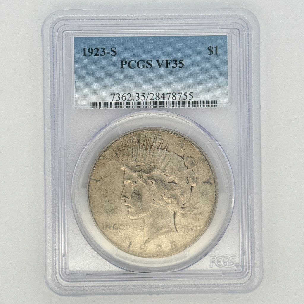 1923-S Peace Silver Dollar VF35 PCGS Graded