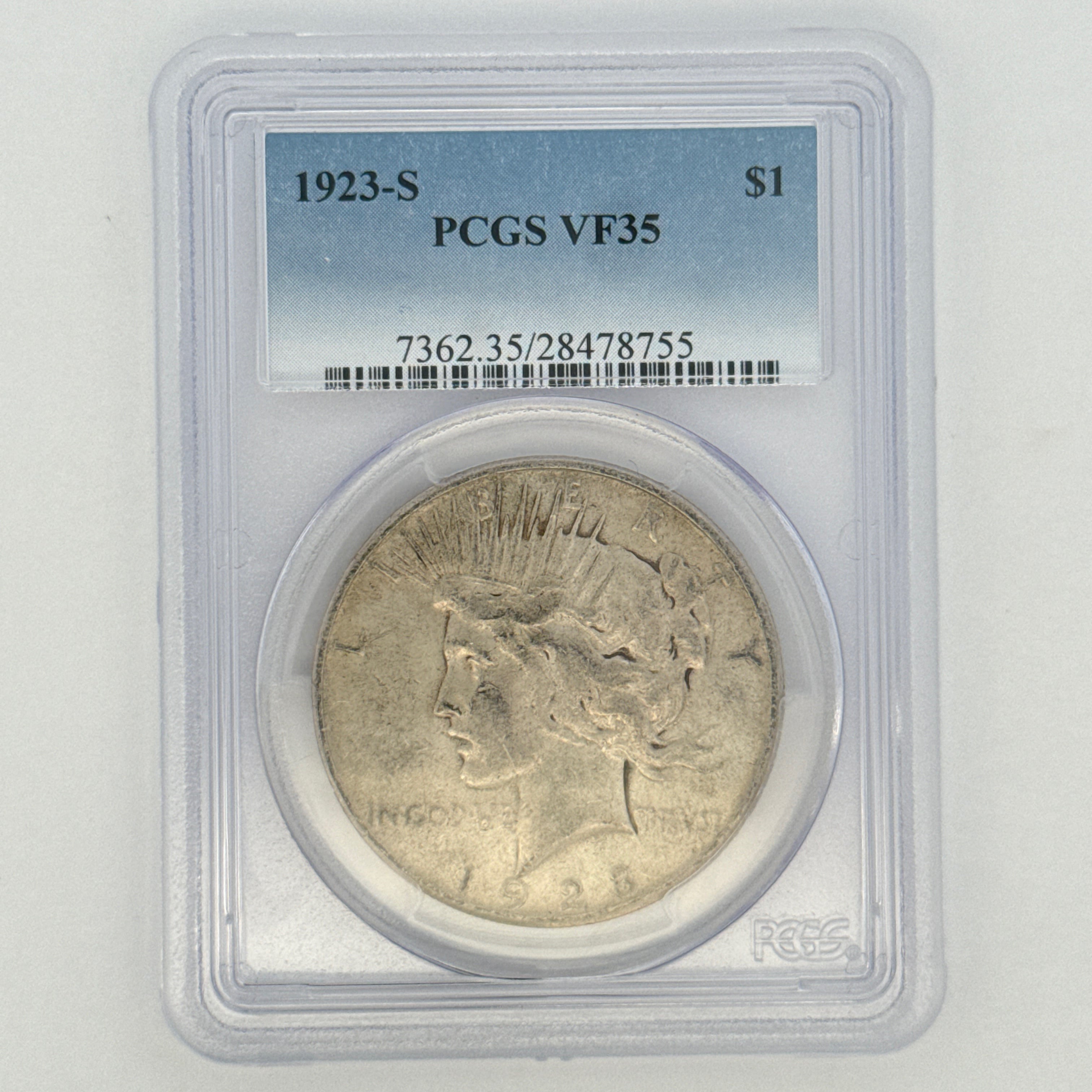 1923-S Peace Silver Dollar VF35 PCGS Graded