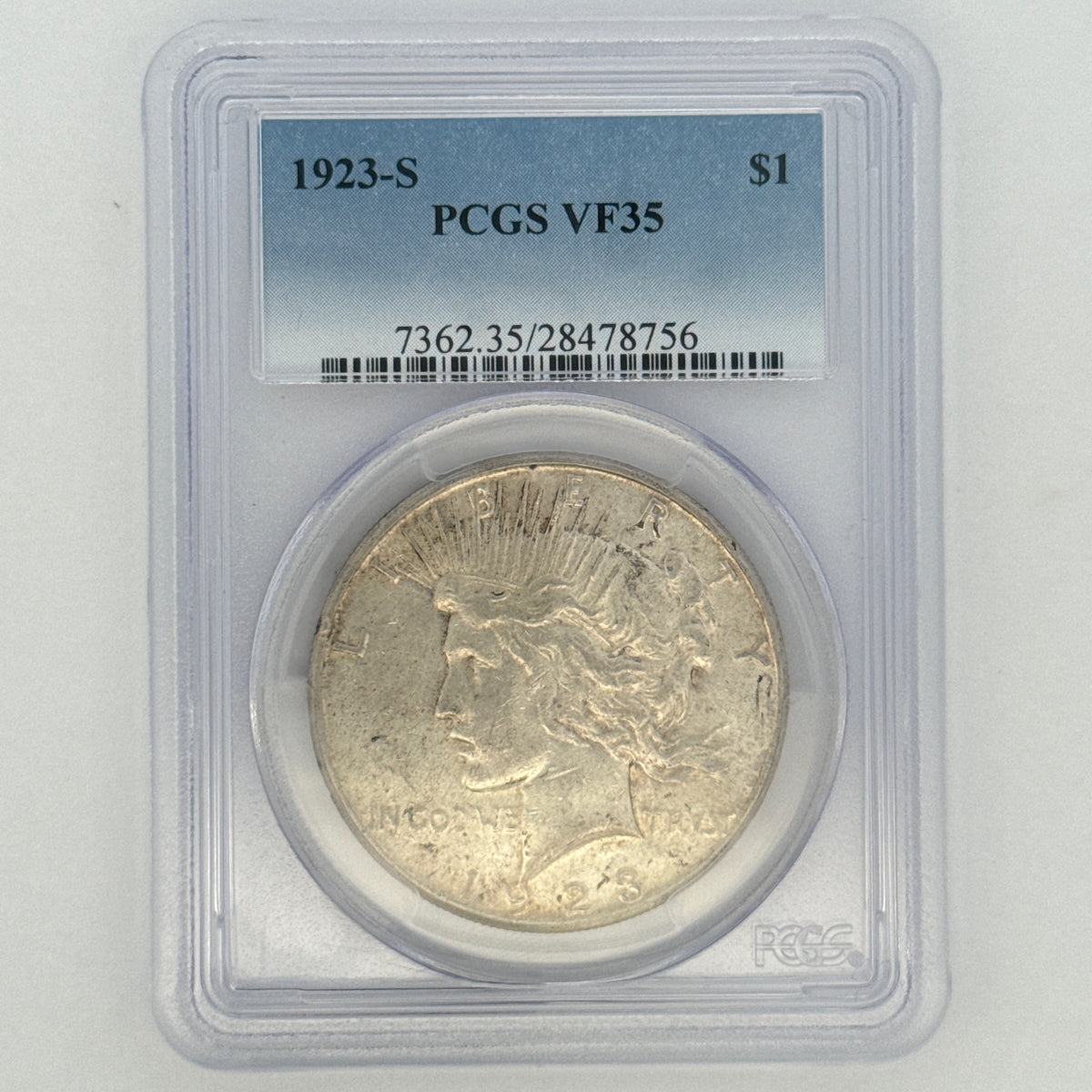1923-S Peace Silver Dollar VF35 PCGS Graded