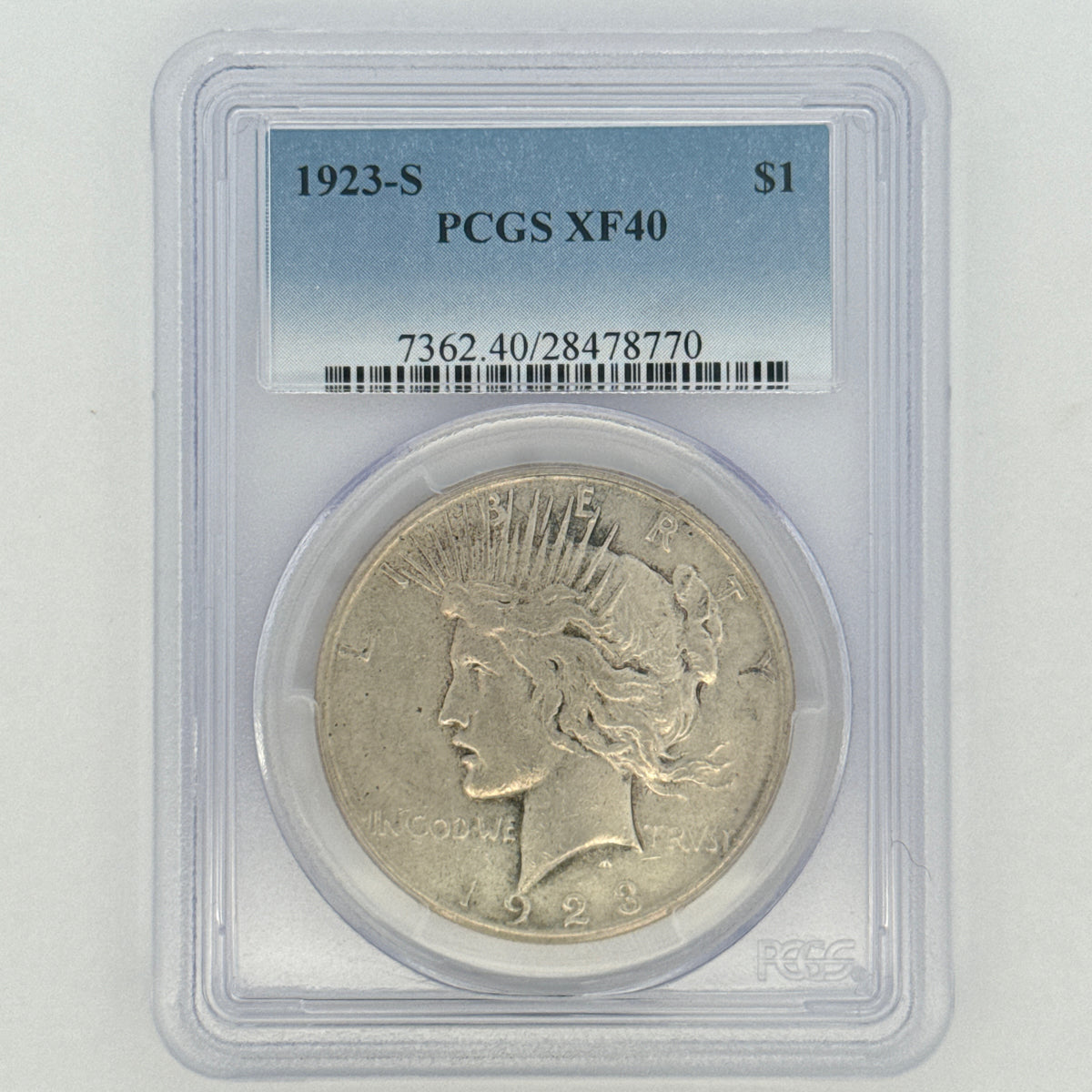 1923-S Peace Silver Dollar XF40 PCGS Graded