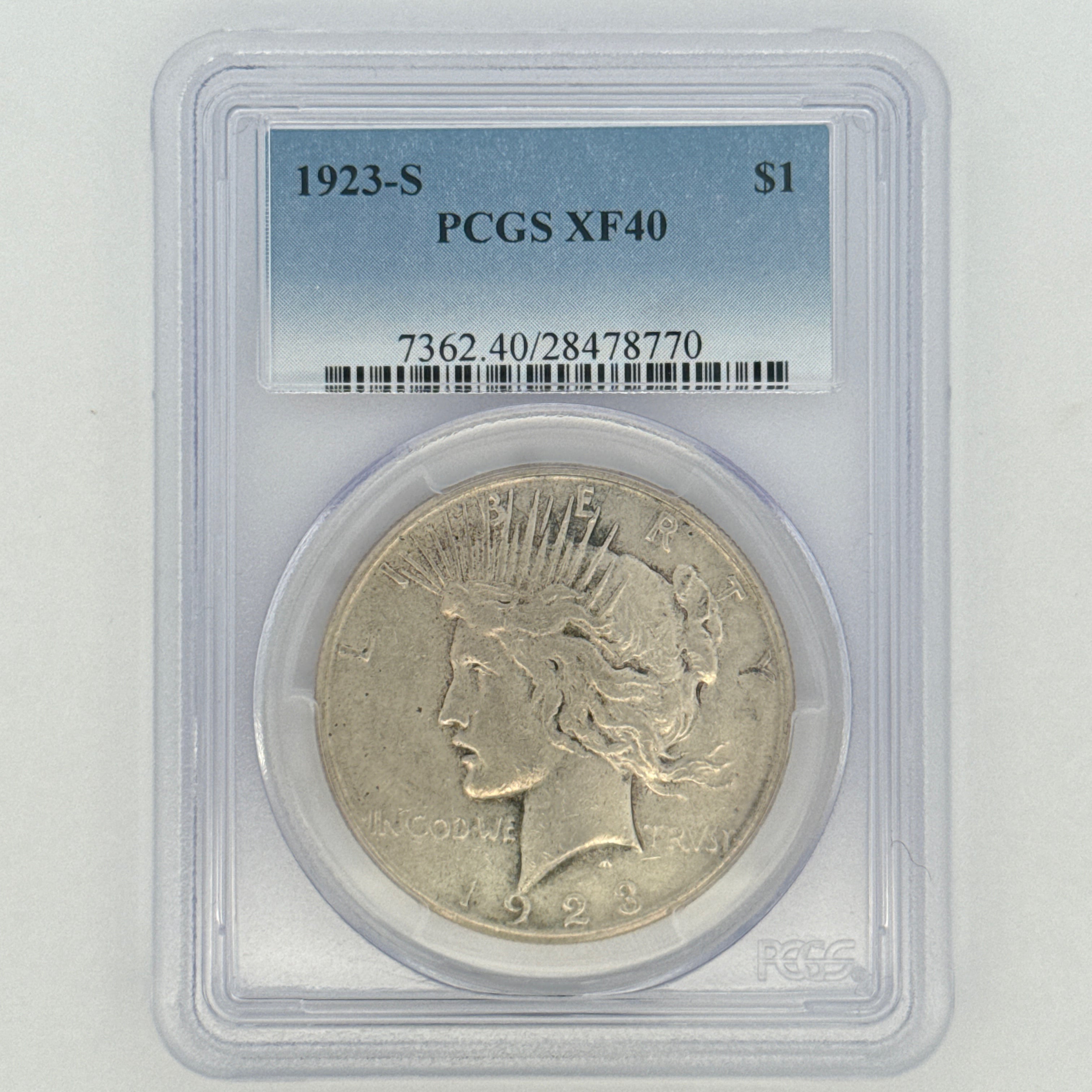1923-S Peace Silver Dollar XF40 PCGS Graded