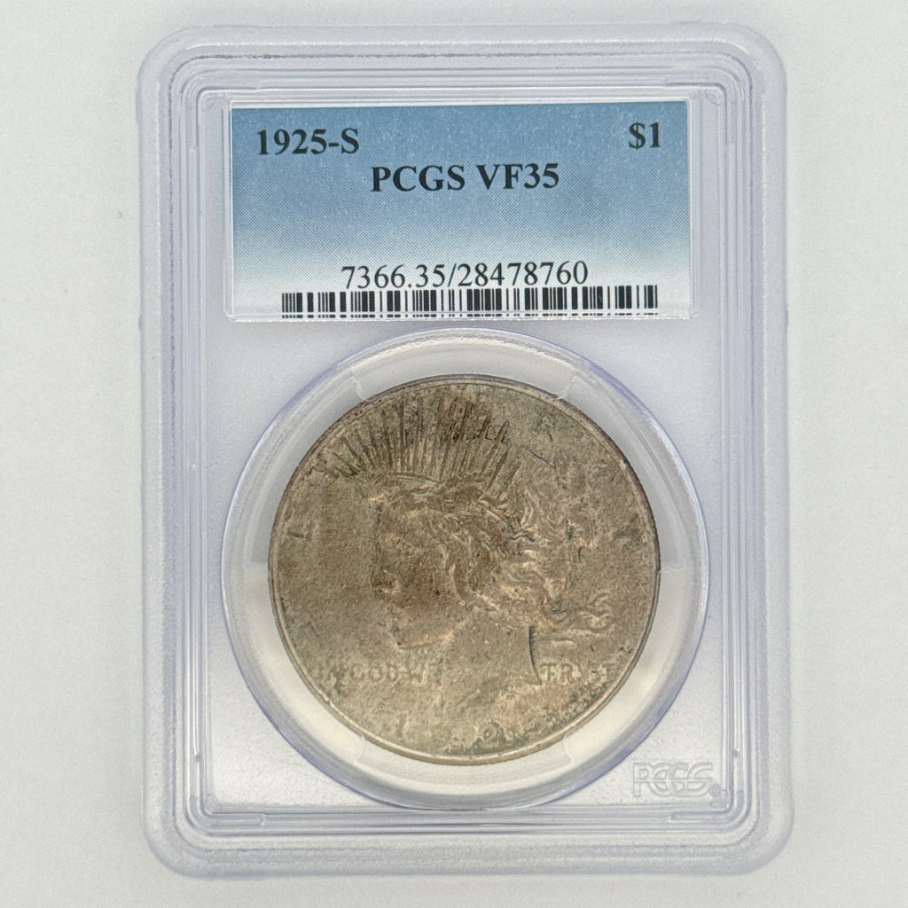 1925-S Peace Silver Dollar VF35 PCGS Graded
