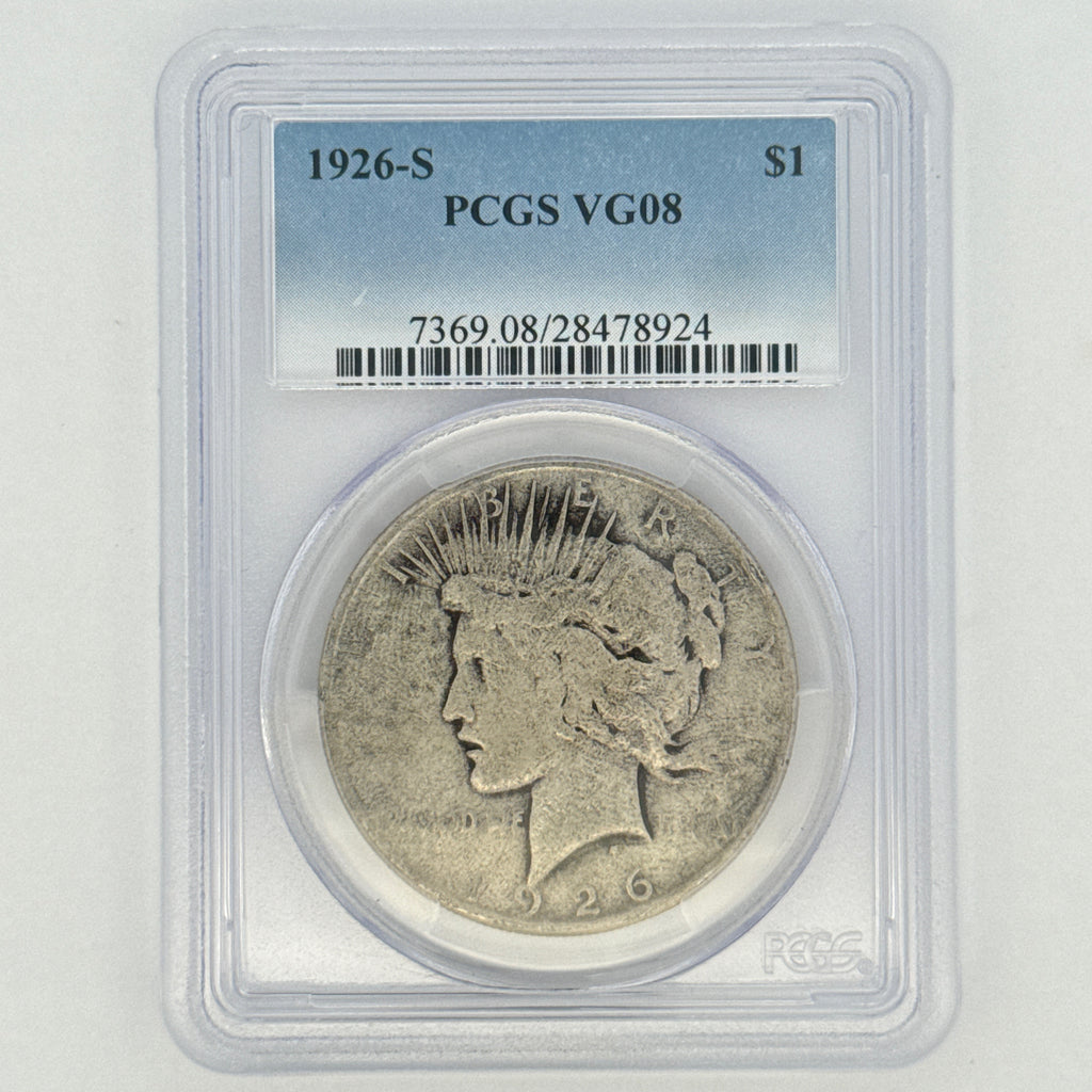 1926-S Peace Silver Dollar VG8 PCGS Graded