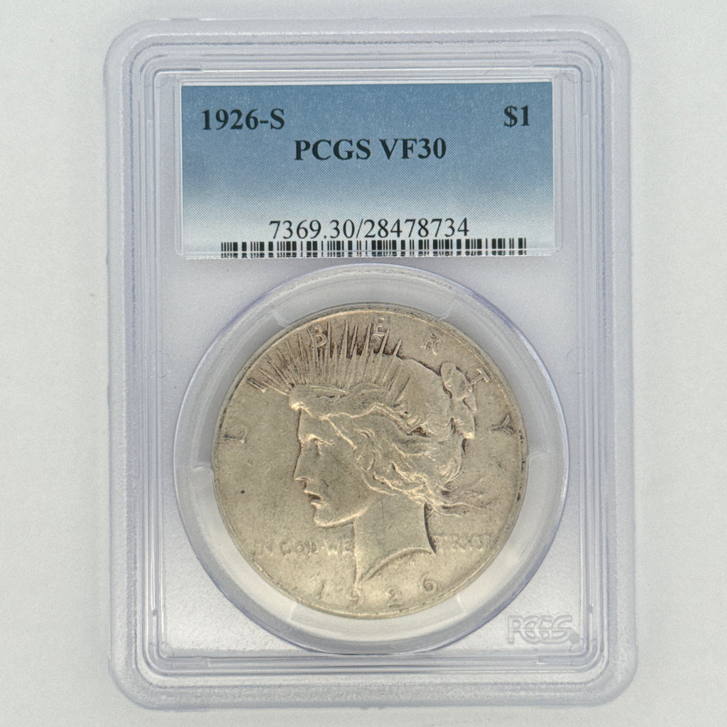 1926-S Peace Silver Dollar VF30 PCGS Graded