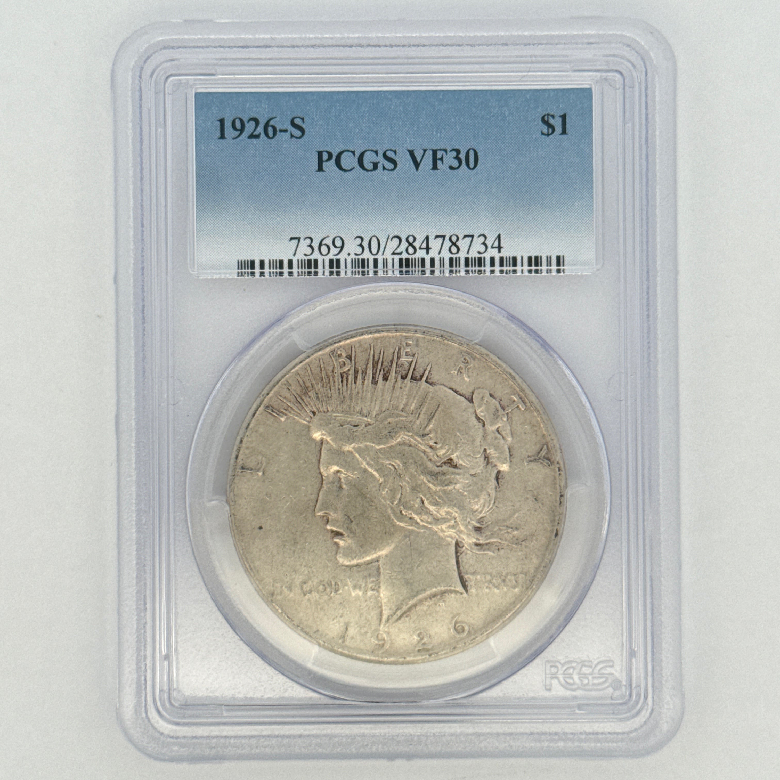 1926-S Peace Silver Dollar VF30 PCGS Graded