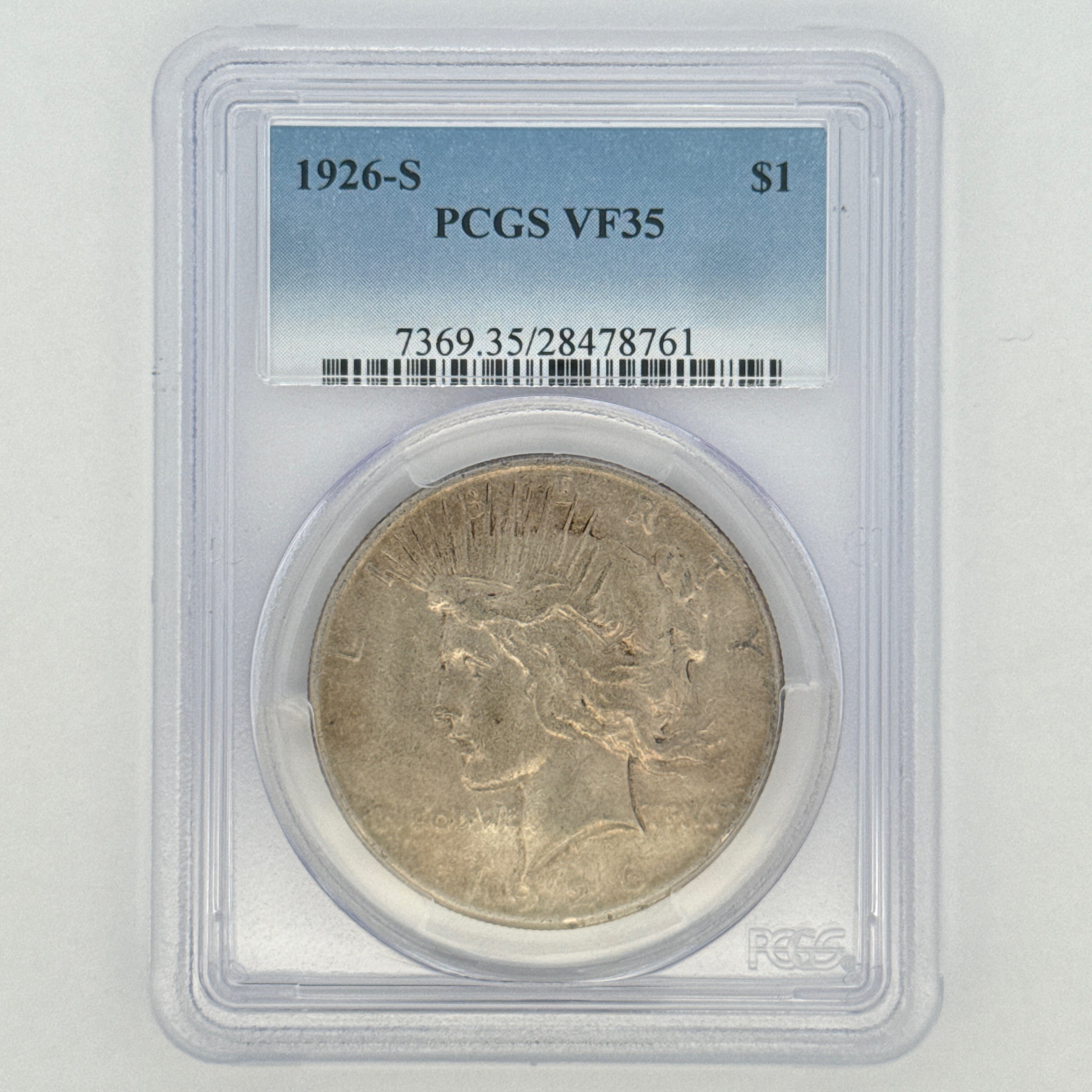 1926-S Peace Silver Dollar VF35 PCGS Graded