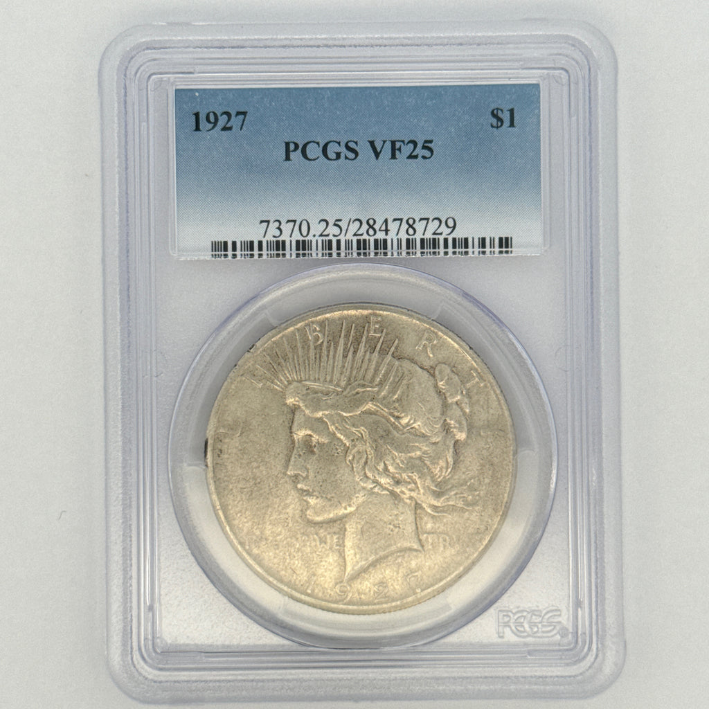 1927 Peace Silver Dollar VF25 PCGS Graded