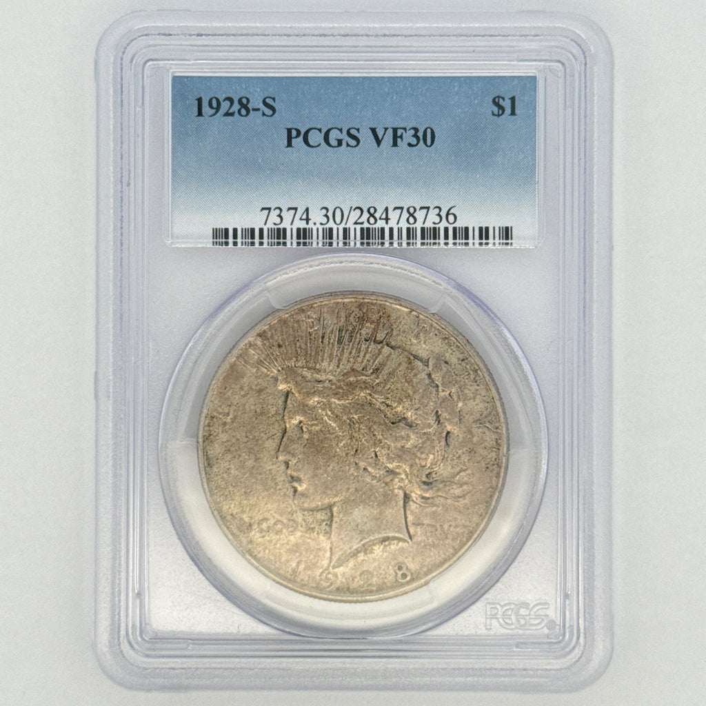 1928-S Peace Silver Dollar VF30 PCGS Graded
