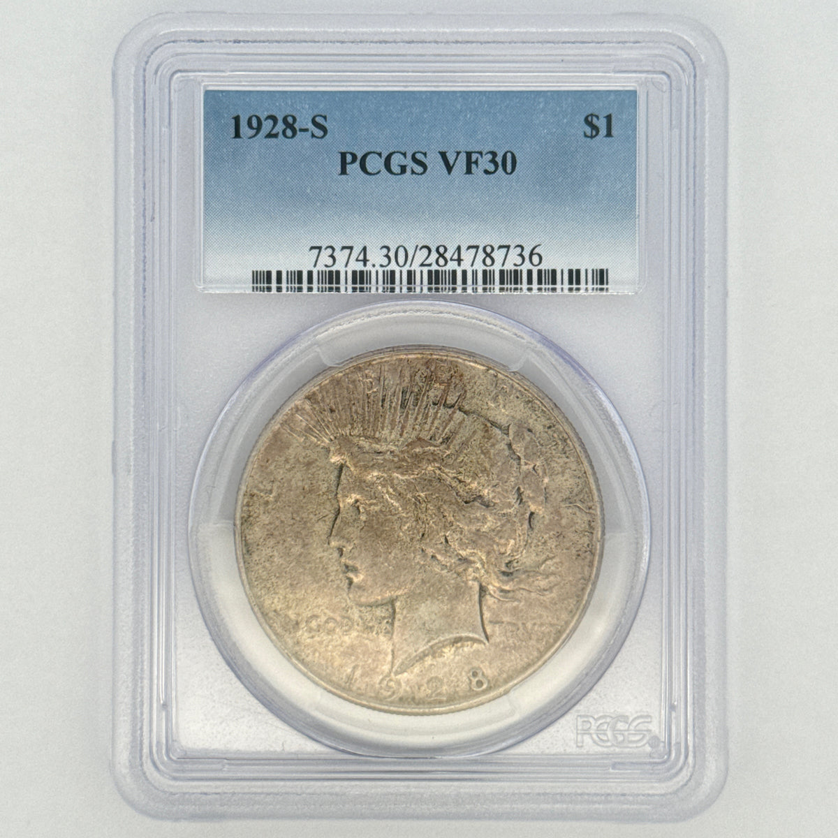 1928-S Peace Silver Dollar VF30 PCGS Graded