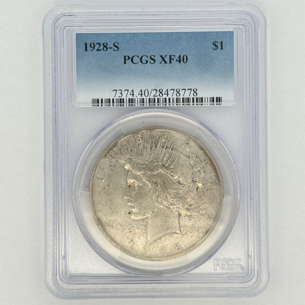 1928-S Peace Silver Dollar XF40 PCGS Graded