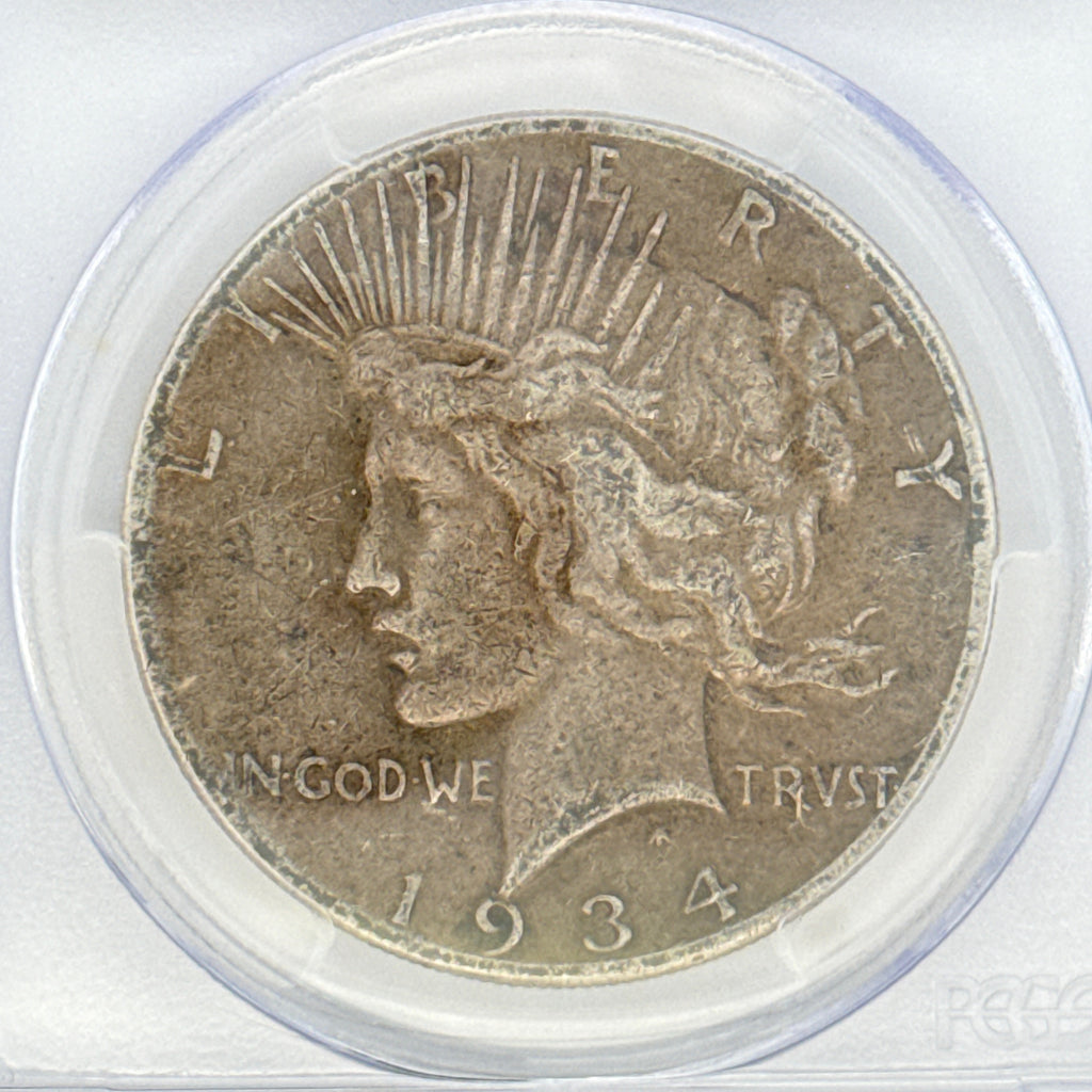 1934-S Peace Silver Dollar F15 PCGS Graded