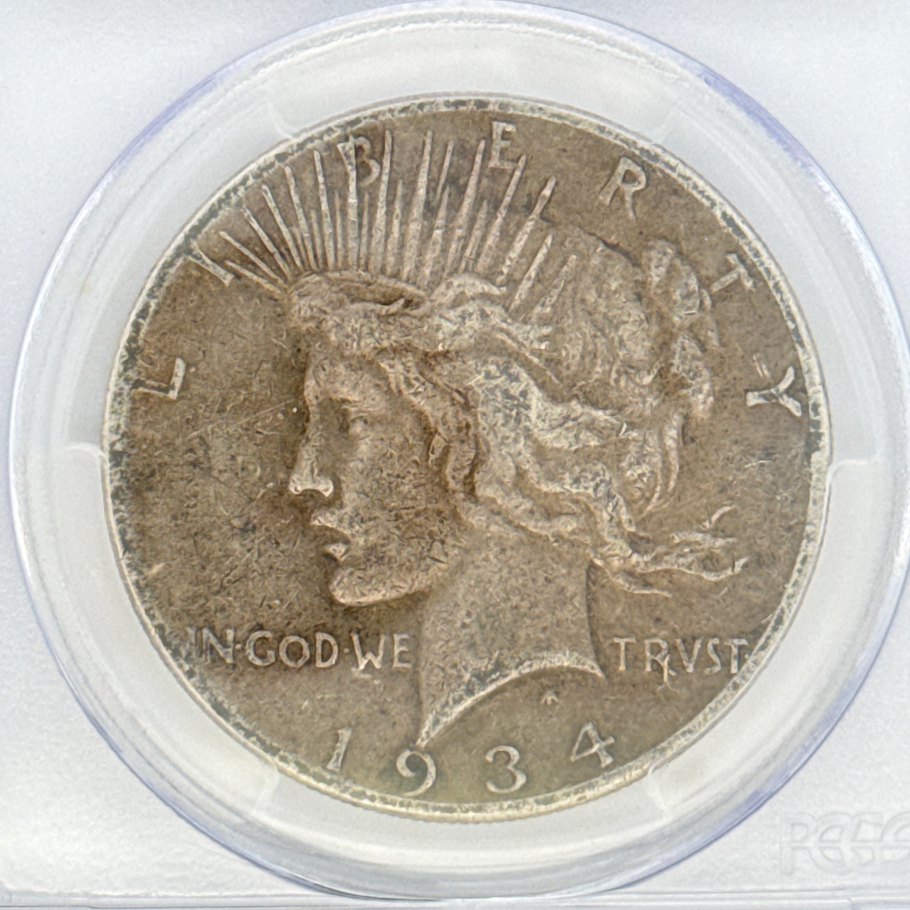 1934-S Peace Silver Dollar F15 PCGS Graded
