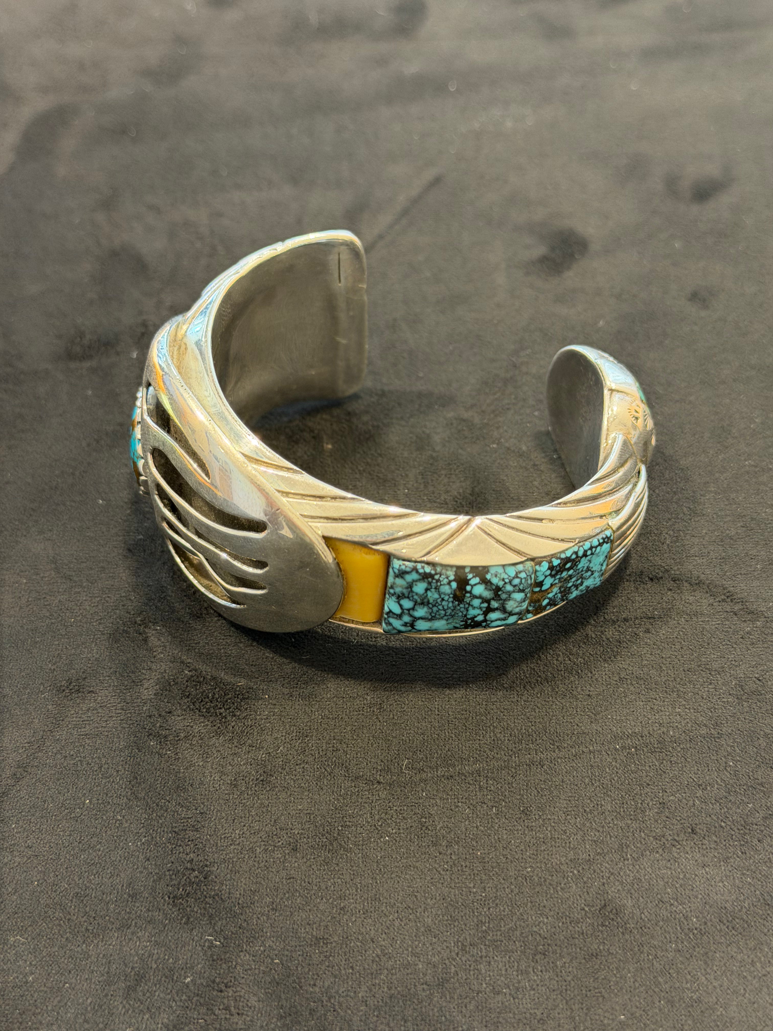 Silver and Turquoise Native Cuff